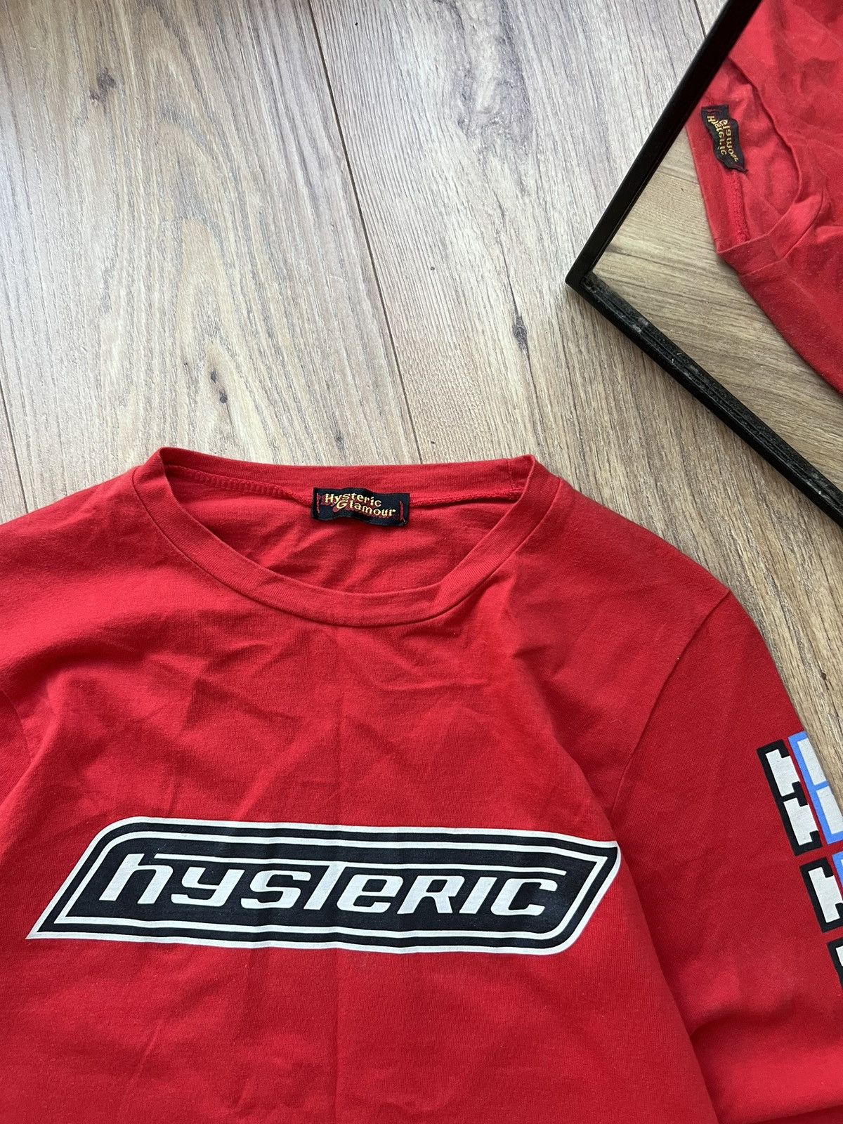Hysteric Glamour 00’s HYSTERIC GLAMOUR FLAME PIN UP LADY Y2K LONGSLEEVE TEE Size US XS / EU 42 / 0 - 6 Thumbnail