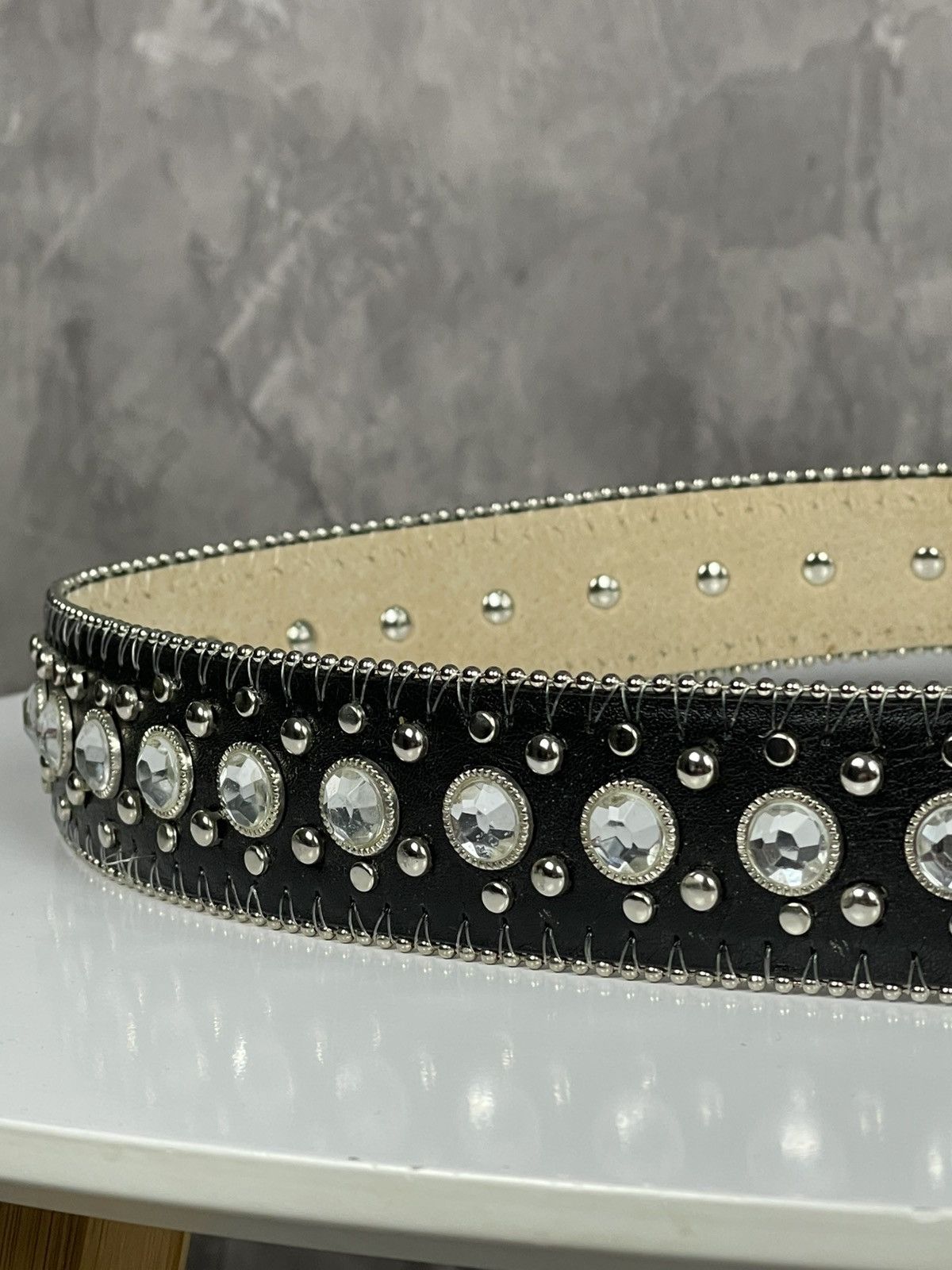 20471120 × Hysteric Glamour × Japanese Brand Y2K Crazy Rhinestones Glamour Bb Simons Style Belt Size ONE SIZE - 9 Thumbnail
