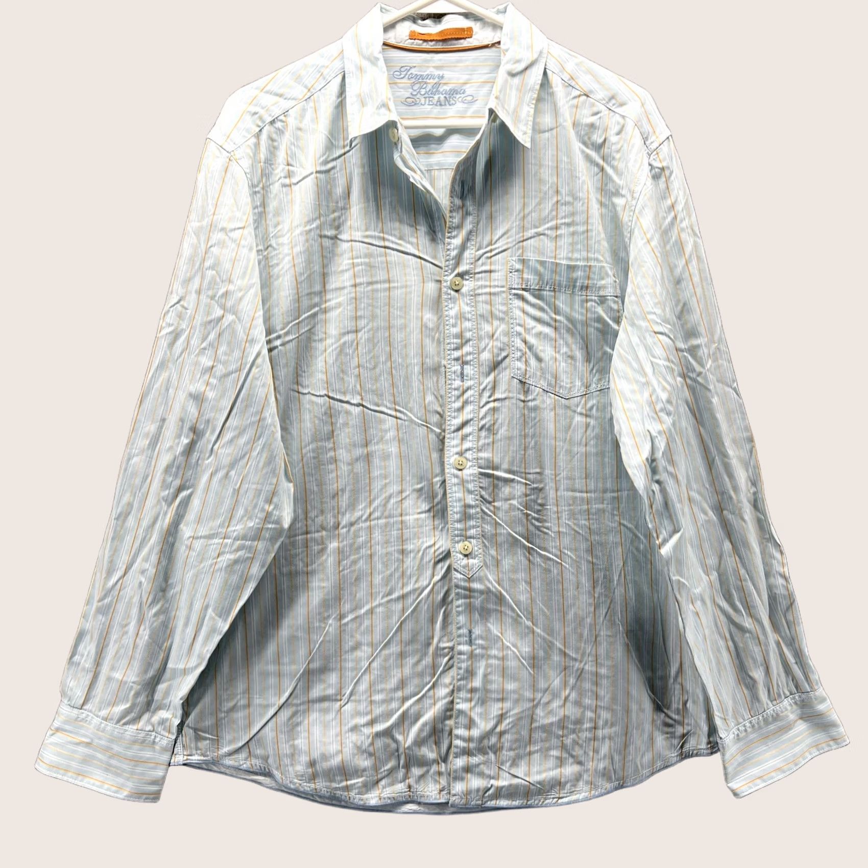 Tommy Bahama Tommy Bahama Jeans Shirt Mens L Blue Stripe Cotton Long Sleeve Button Front Vintage No Size US L / EU 52-54 / 3 - 1 Thumbnail