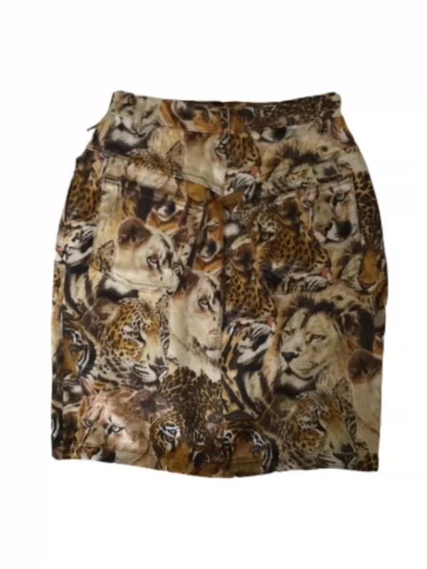 Kenzo KENZO Hokusai 1980s lion tiger denim skirt Size 25" / US 0 / IT 36 - 3 Thumbnail