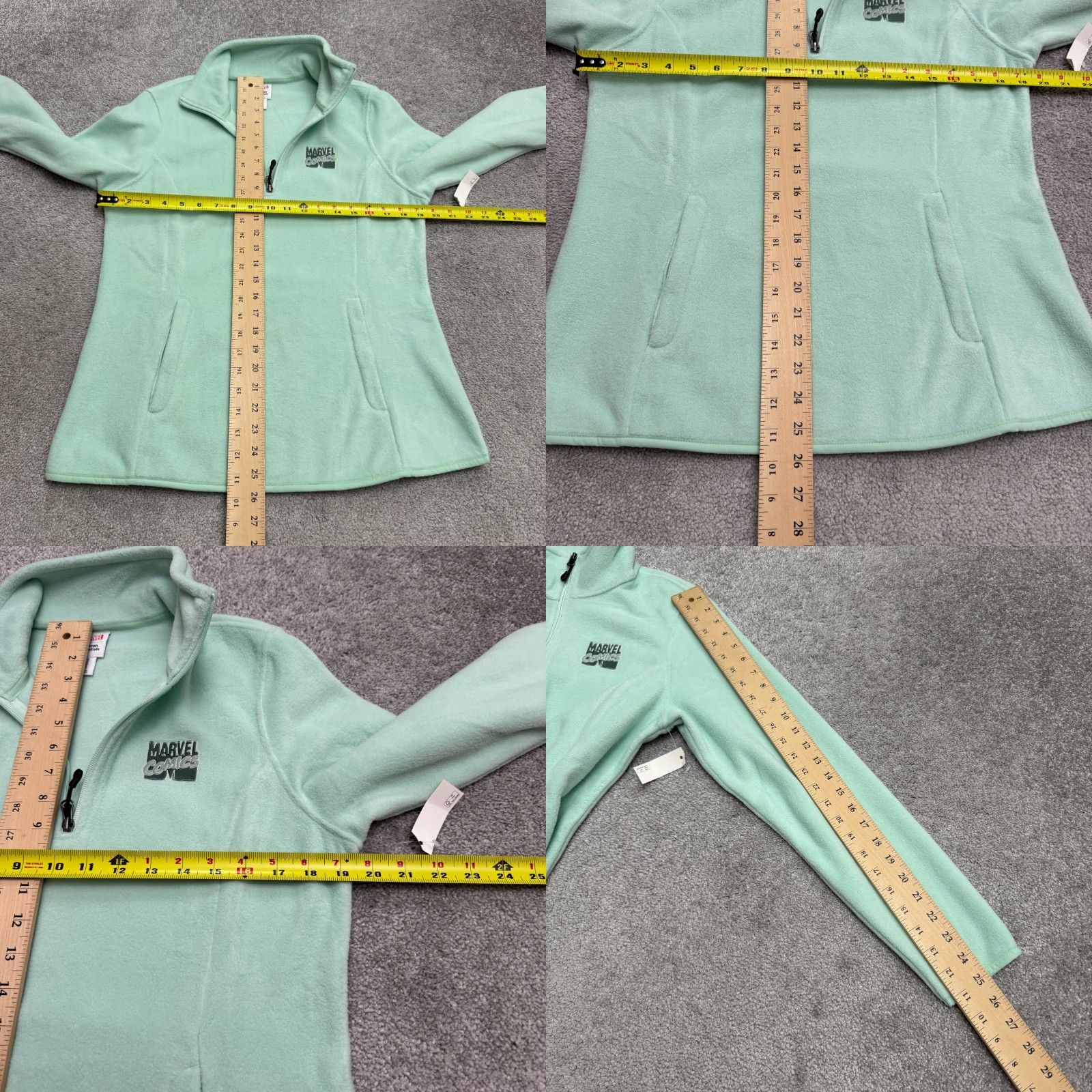 Vintage Amazon Essential Marvel Comics Fleece Jacket Women Medium Mint Green 1/2 Zip NWT Size M / US 6-8 / IT 42-44 - 9 Thumbnail