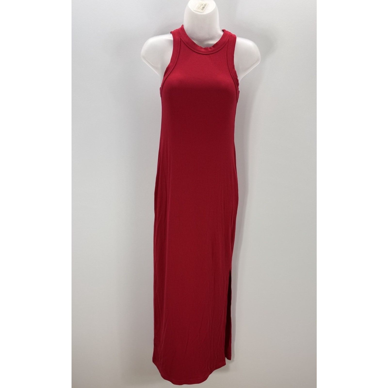 Loft Loft Red Halter Stretch Knit Side-slit Maxi Dress X-Small Size XS / US 0-2 / IT 36-38 - 2 Thumbnail
