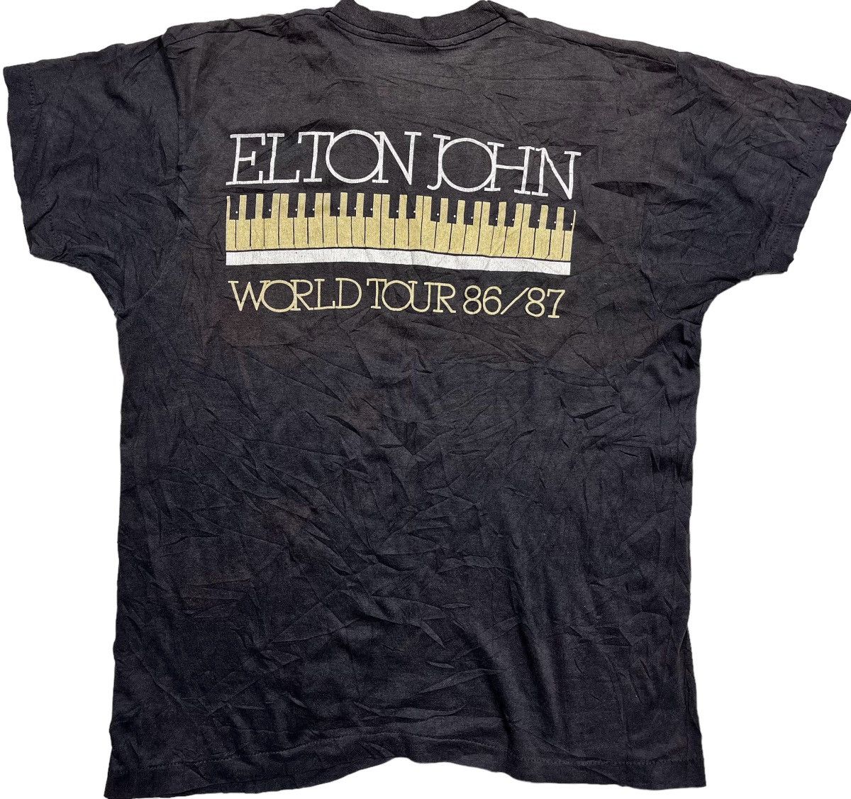 Band Tees × Vintage Vintage 80s 1986 Elton John World Tour 86/87 Size US L / EU 52-54 / 3 - 2 Thumbnail