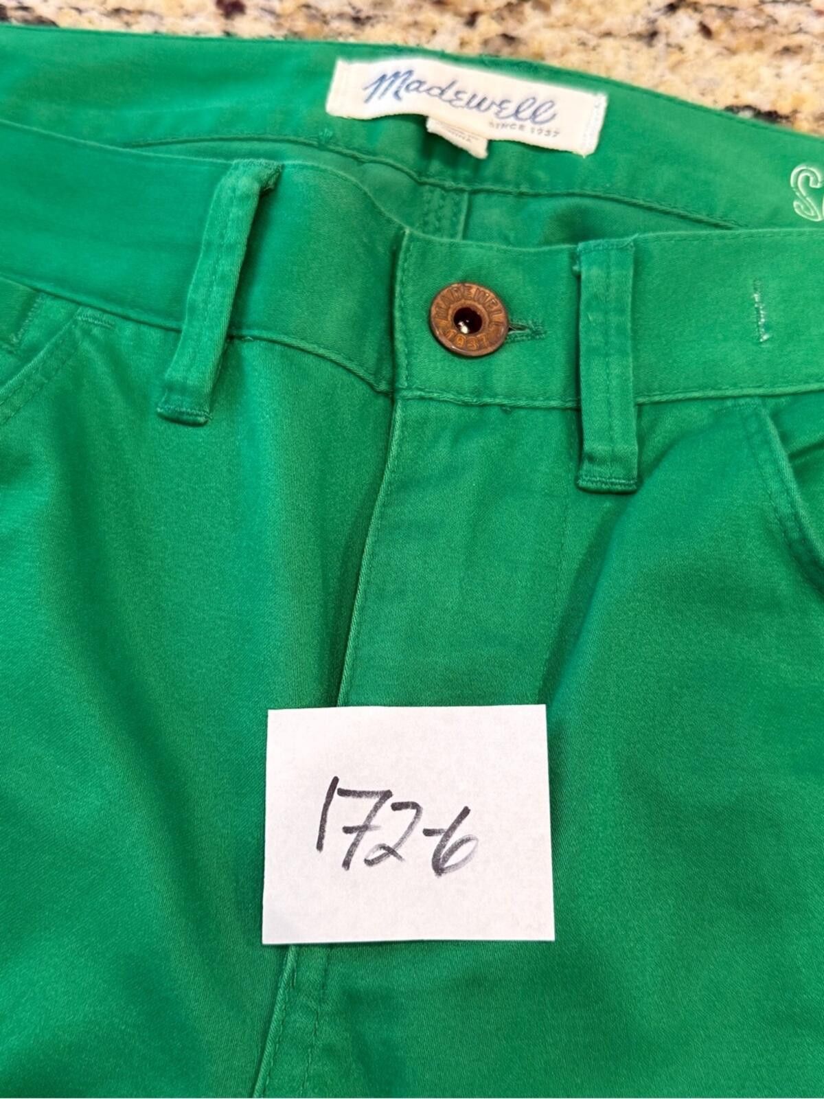 Madewell Madewell Skinny Ankle green pants zip button soft SZ 2 Size 26" / US 2 / IT 38 - 12 Thumbnail