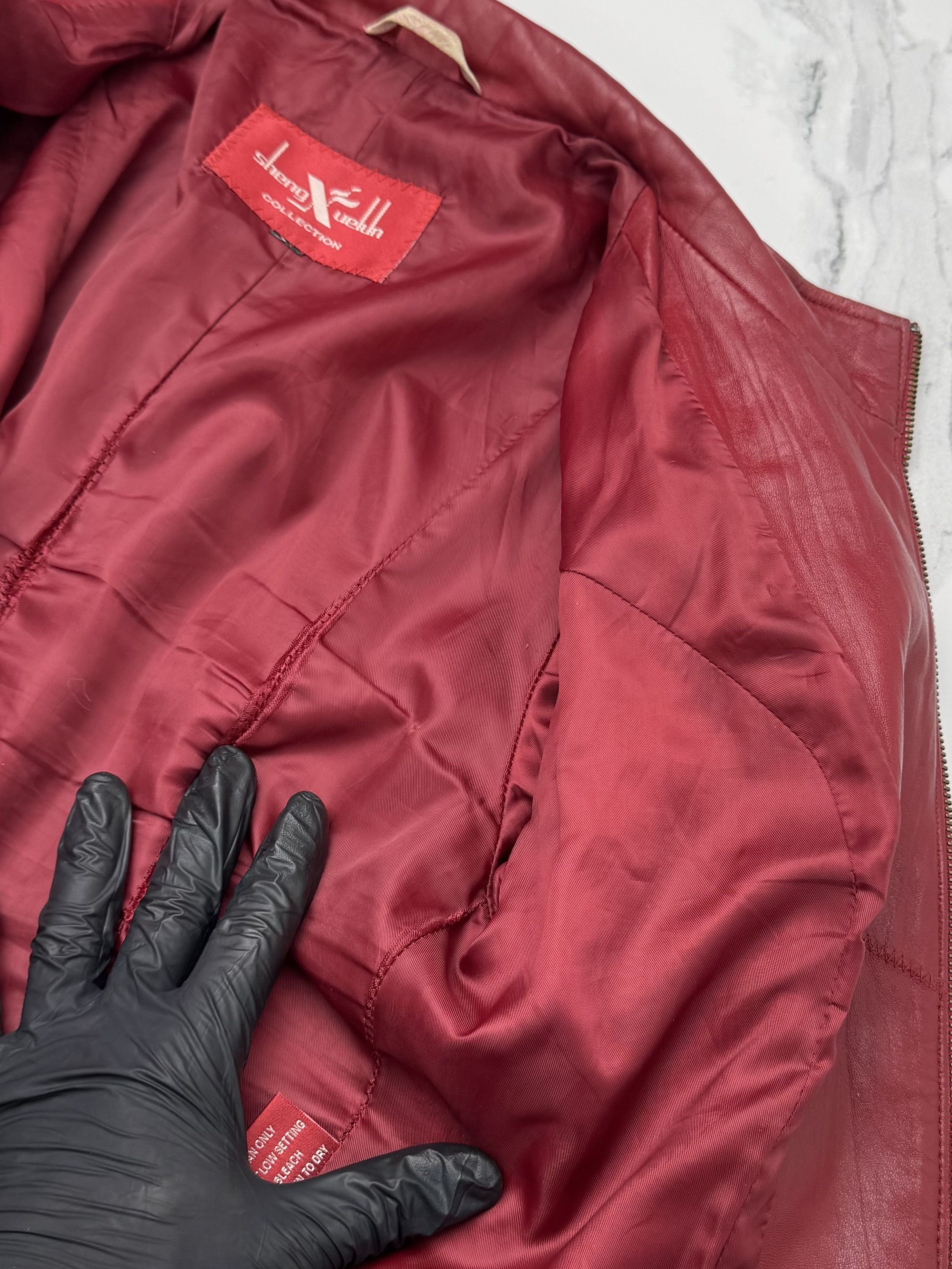 Vintage Women Red Leather Jacket Y2K Vintage Fitted Zip Up Style Size S / US 4 / IT 40 - 13 Thumbnail