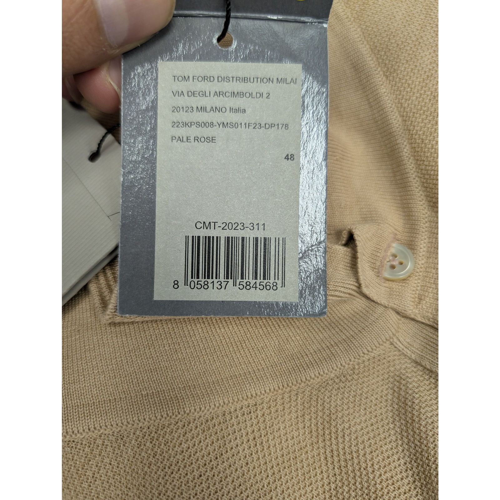 Tom Ford o1rshd1 Knit Polo in Light Salmon Size US M / EU 48-50 / 2 - 16 Thumbnail
