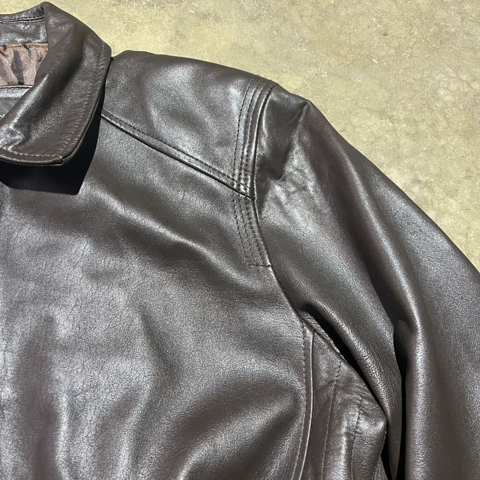 Vintage Vintage Y2k Collezione Brown Grunge Leather Jacket Size US XL / EU 56 / 4 - 2 Thumbnail