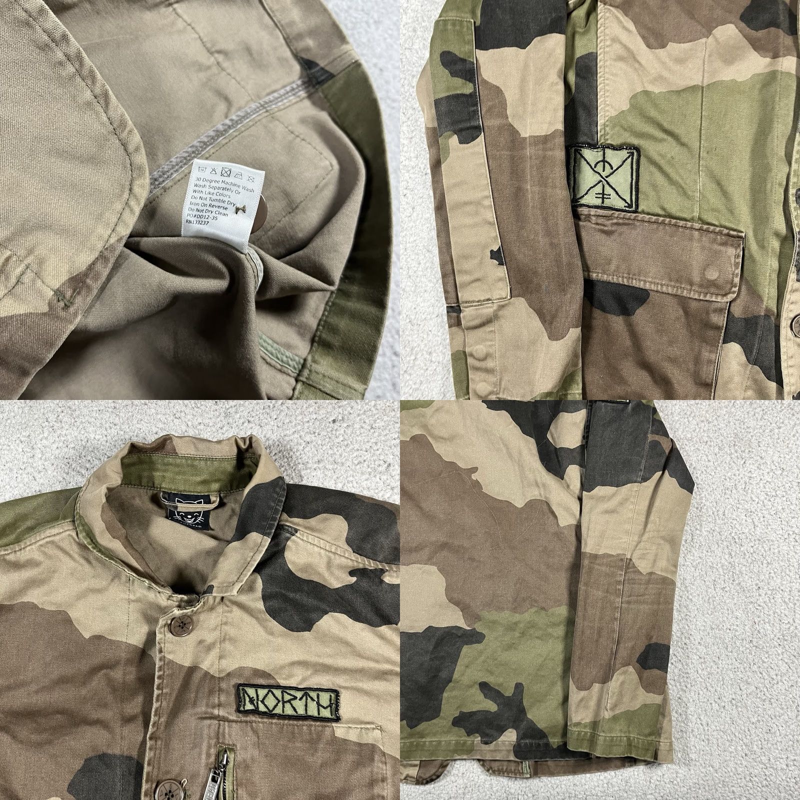 Vintage Drop Dead Jacket Mens M Camouflage Canvas Cotton Lining Front Pockets Military Style All Seasons Fall Spring Mens Size US M / EU 48-50 / 2 - 8 Thumbnail