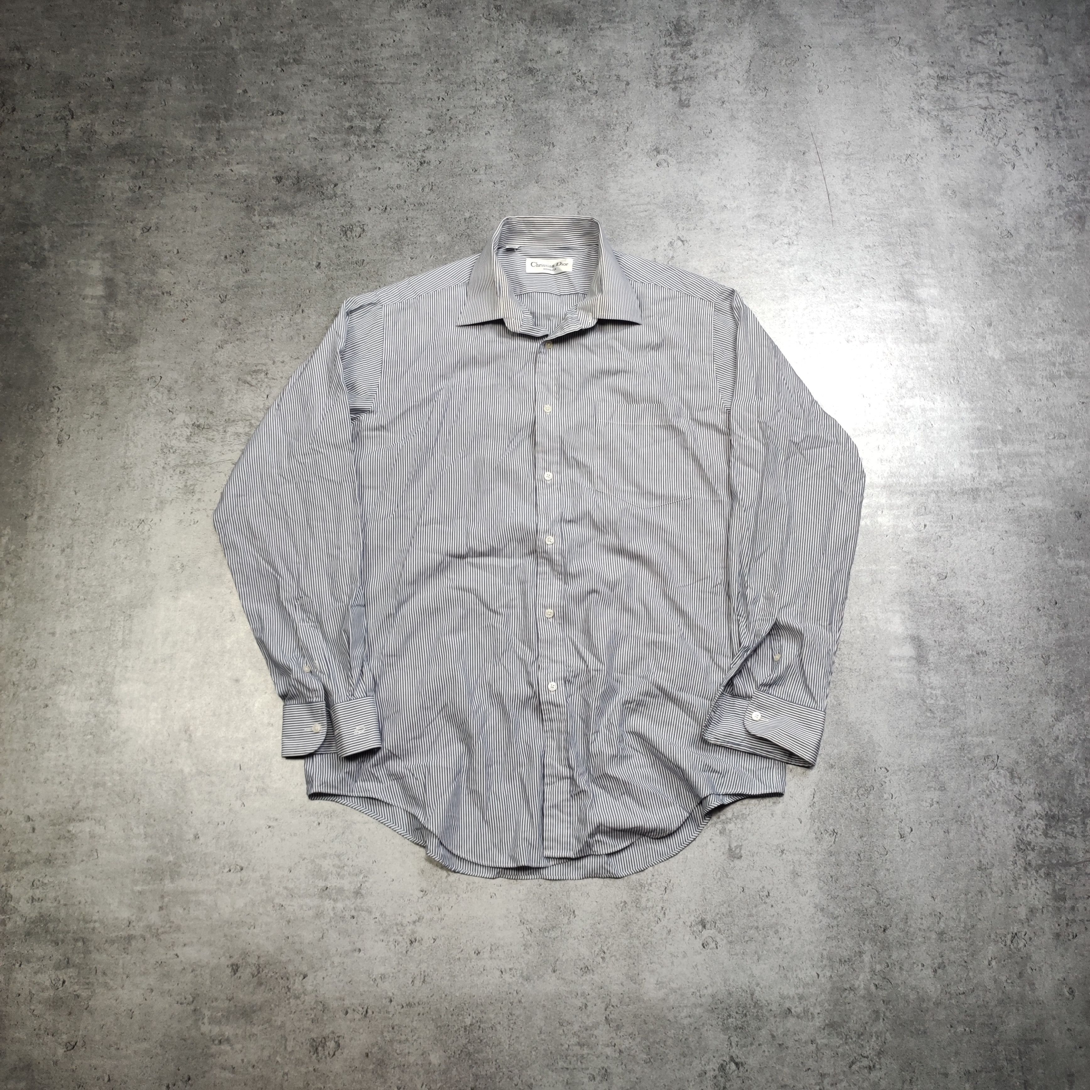 Christian Dior Monsieur × Dior × Vintage RARE Christian Dior Monsieur Vintage Striped Pocket Shirt Size US L / EU 52-54 / 3 - 1 Thumbnail