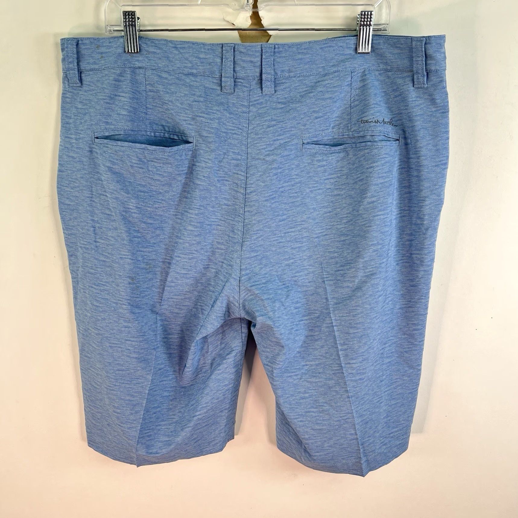 TravisMathew Travis Mathew Bermuda Shorts Mens Size 38 Heather Blue Stretch X11 Size US 38 / EU 54 - 4 Thumbnail