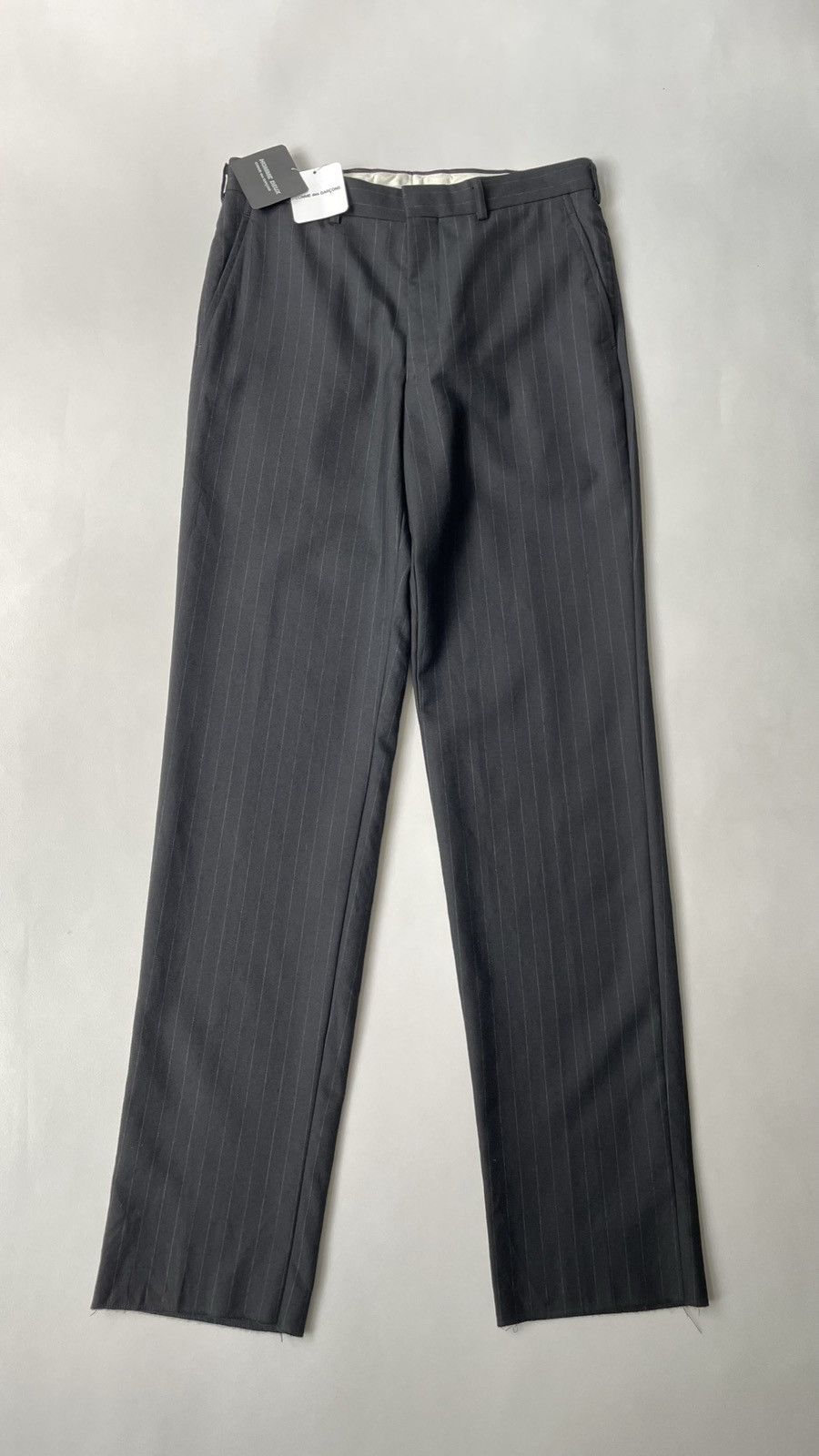 Comme des Garcons A/W 10 Black/Grey Pinstripe Wool Trousers Size US 32 / EU 48 - 16 Thumbnail