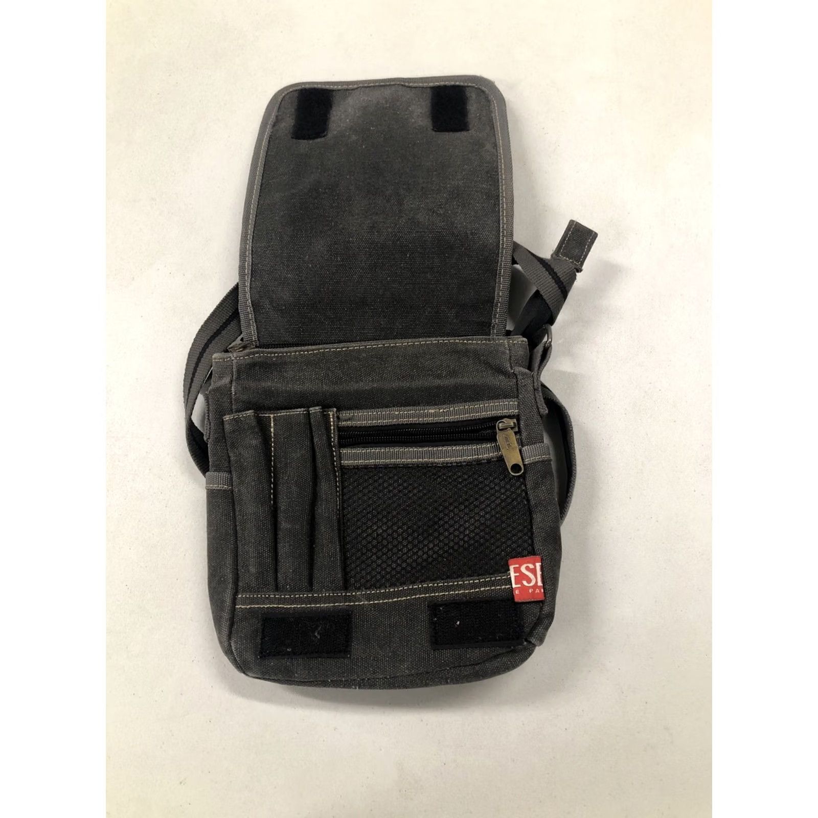 Diesel DIESEL Vintage Crossbody Bag Mens Medium Khaki Leather Canvas Multi Pocket 90s Army City Y2K Rare Crossbody Sling Bag Size ONE SIZE - 7 Thumbnail