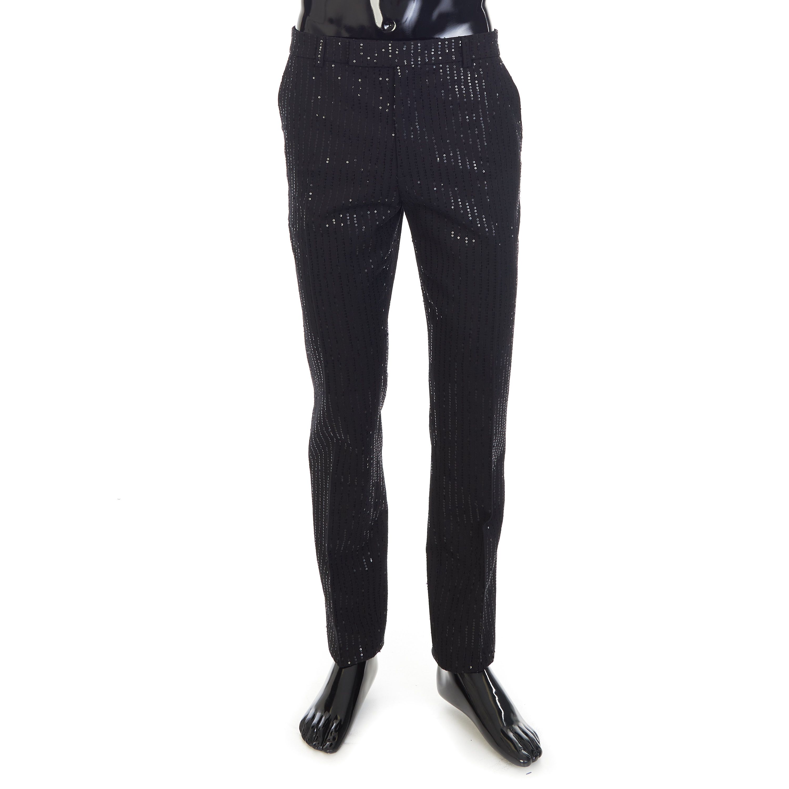 Classic Pants In Sequin Embroidered Wool Gabardine