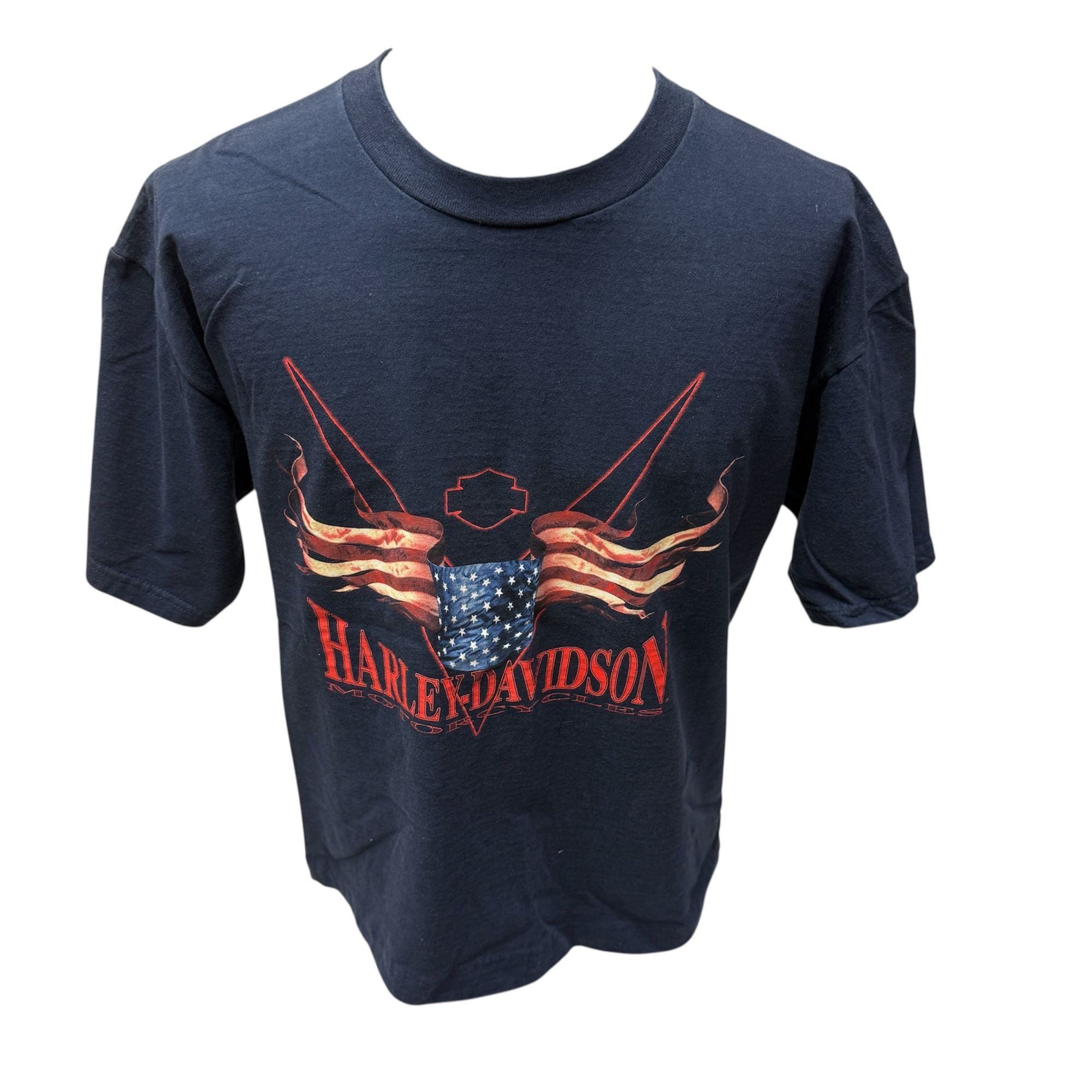 Harley Davidson Harley Davidson Dockgate 20 AMERICAN FLAG England Biker Tee Size US XL / EU 56 / 4 - 2 Thumbnail