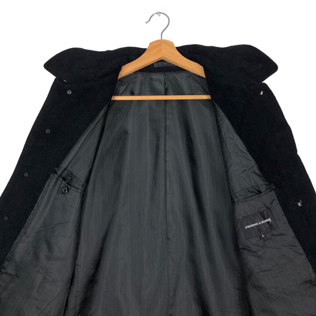 Issey Miyake 🔥Rich Black Fly Coats Long Jacket Wool D’Homme A Homme Size US L / EU 52-54 / 3 - 14 Thumbnail