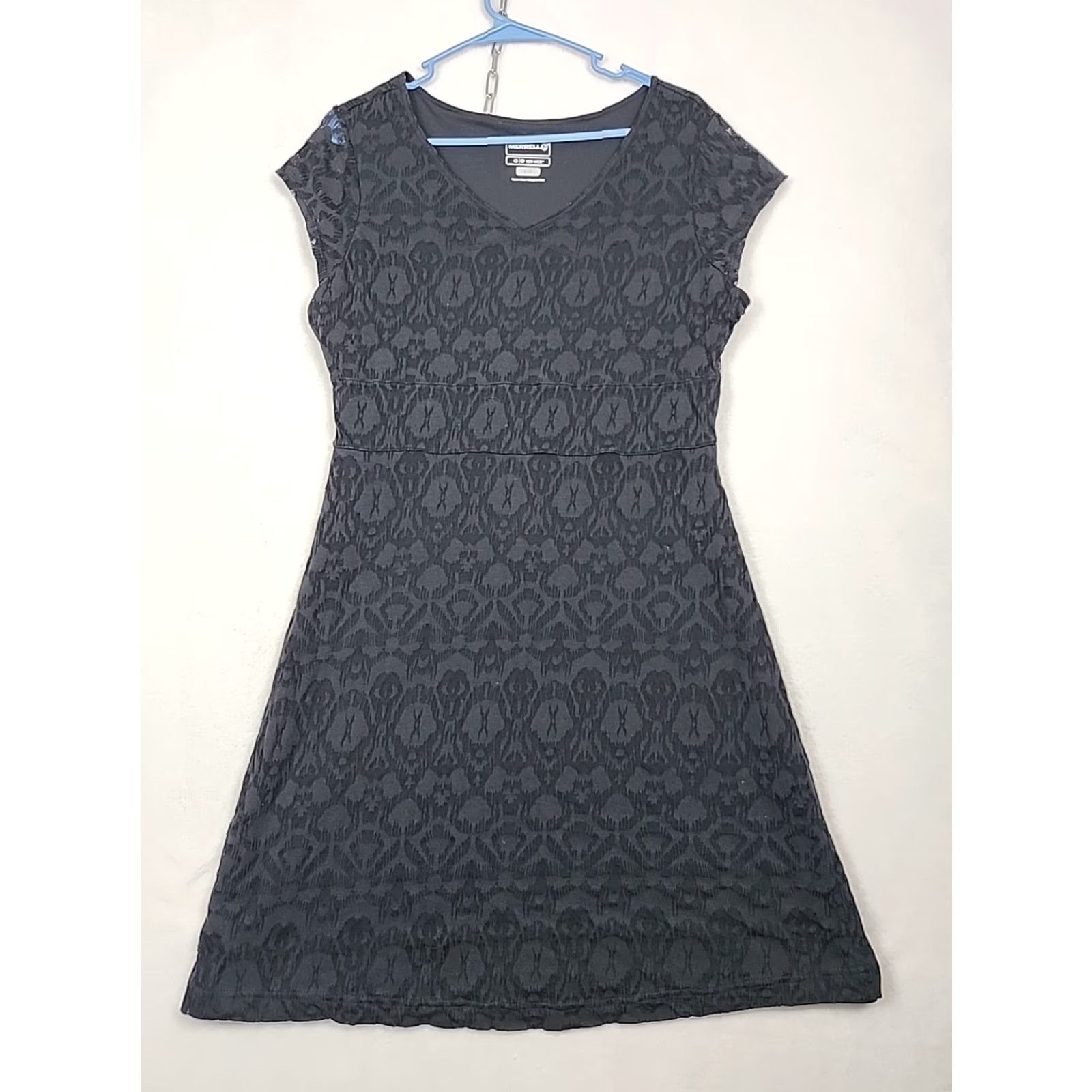 Merrell Merrell Midi Dress Womens L Sleeveless Lightweight Black Cheetah Print Opti-Wick Size L / US 10 / IT 46 - 4 Thumbnail