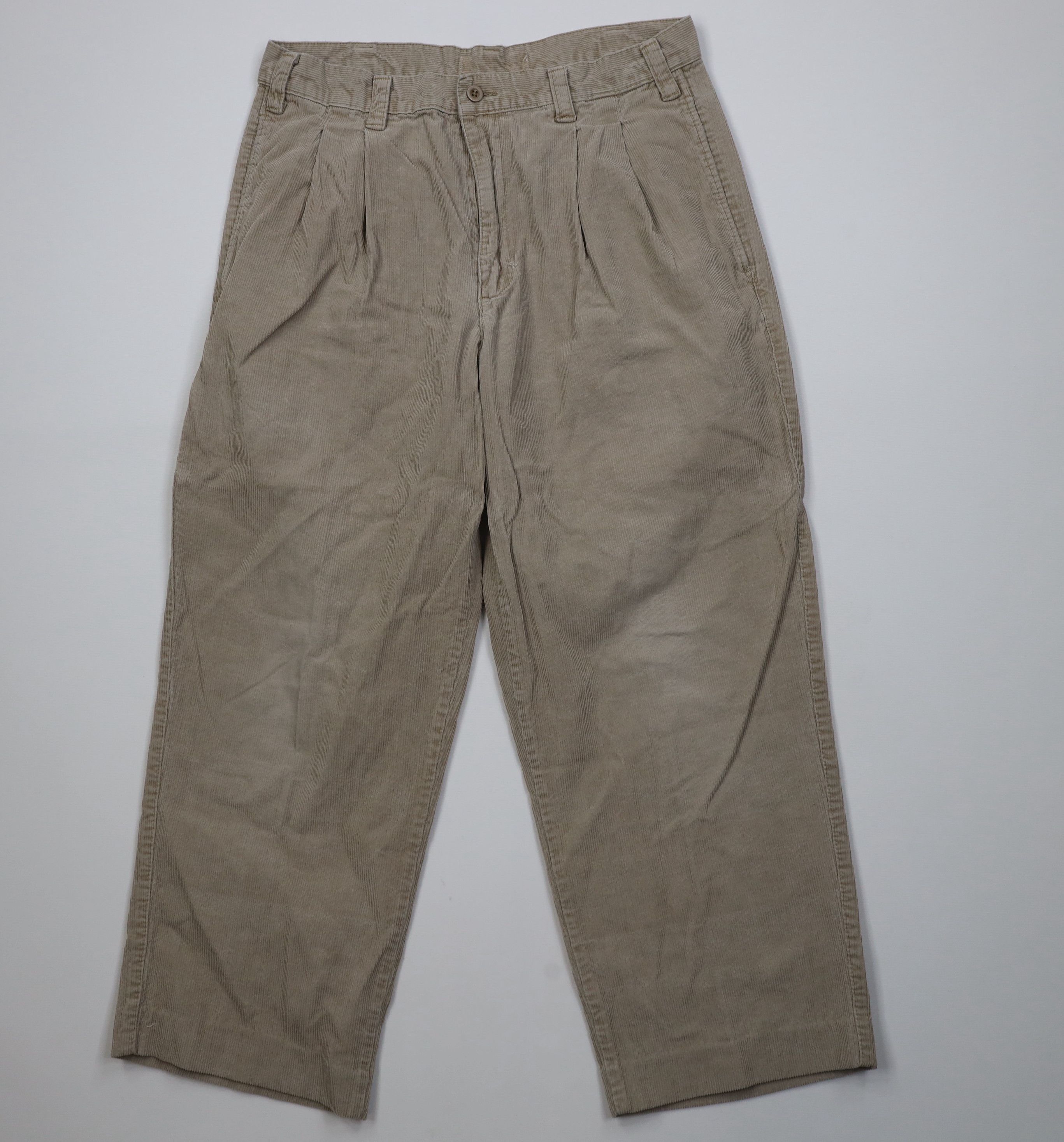 Vintage Vintage 90s Streetwear Wide Leg Corduroy Chino Pants Beige Size US 32 / EU 48 - 1 Thumbnail
