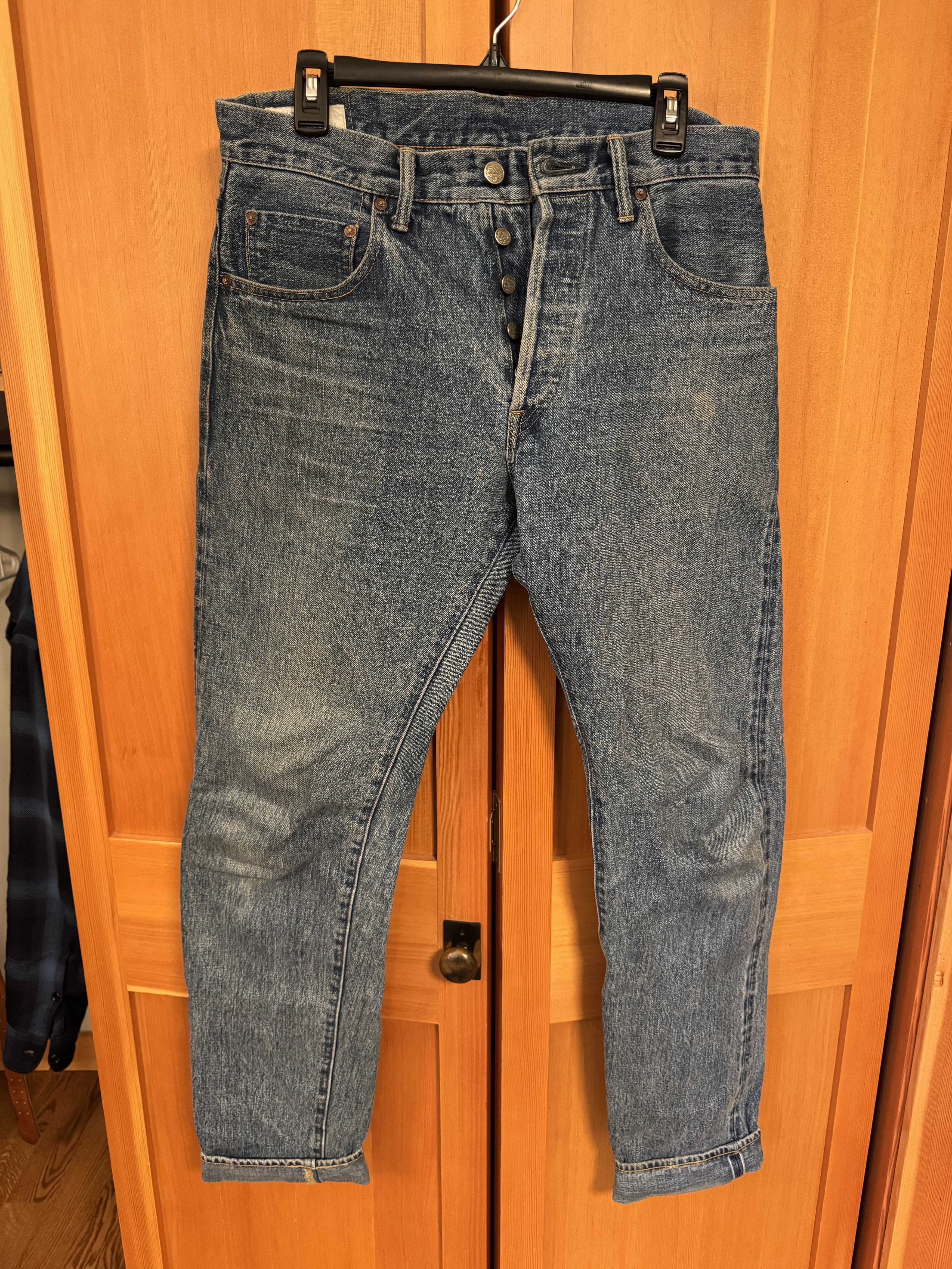 Tanuki Tanuki YUSTHT 33 Stonewash Selvedge High Rise Tapered Jeans Size US 33 - 1 Thumbnail