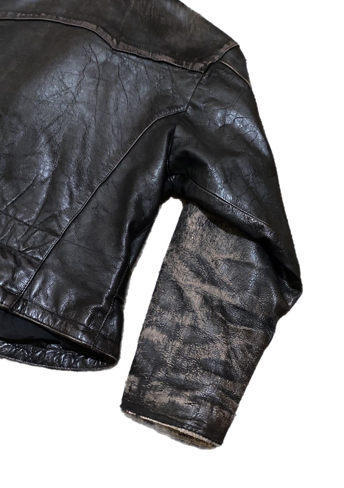 Vintage Retro style 50s Motorcycle Distressed Leather Biker Jacket Size US XL / EU 56 / 4 - 9 Thumbnail