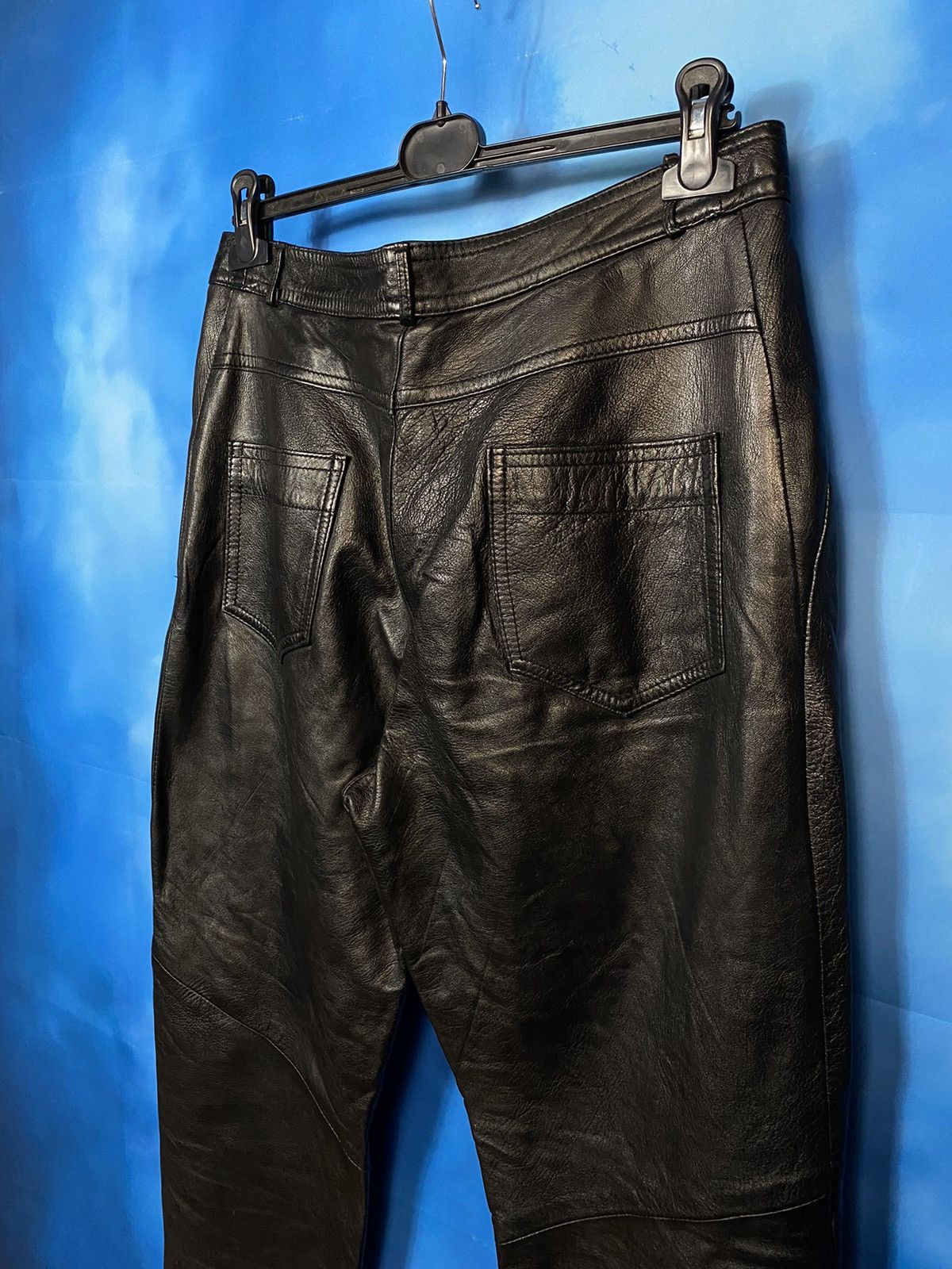 Japanese Brand × Leather × Vintage 🔥 VTG 80s LEATHER BIKER PANTS MCQUEEN STYLE Size US 33 - 7 Thumbnail