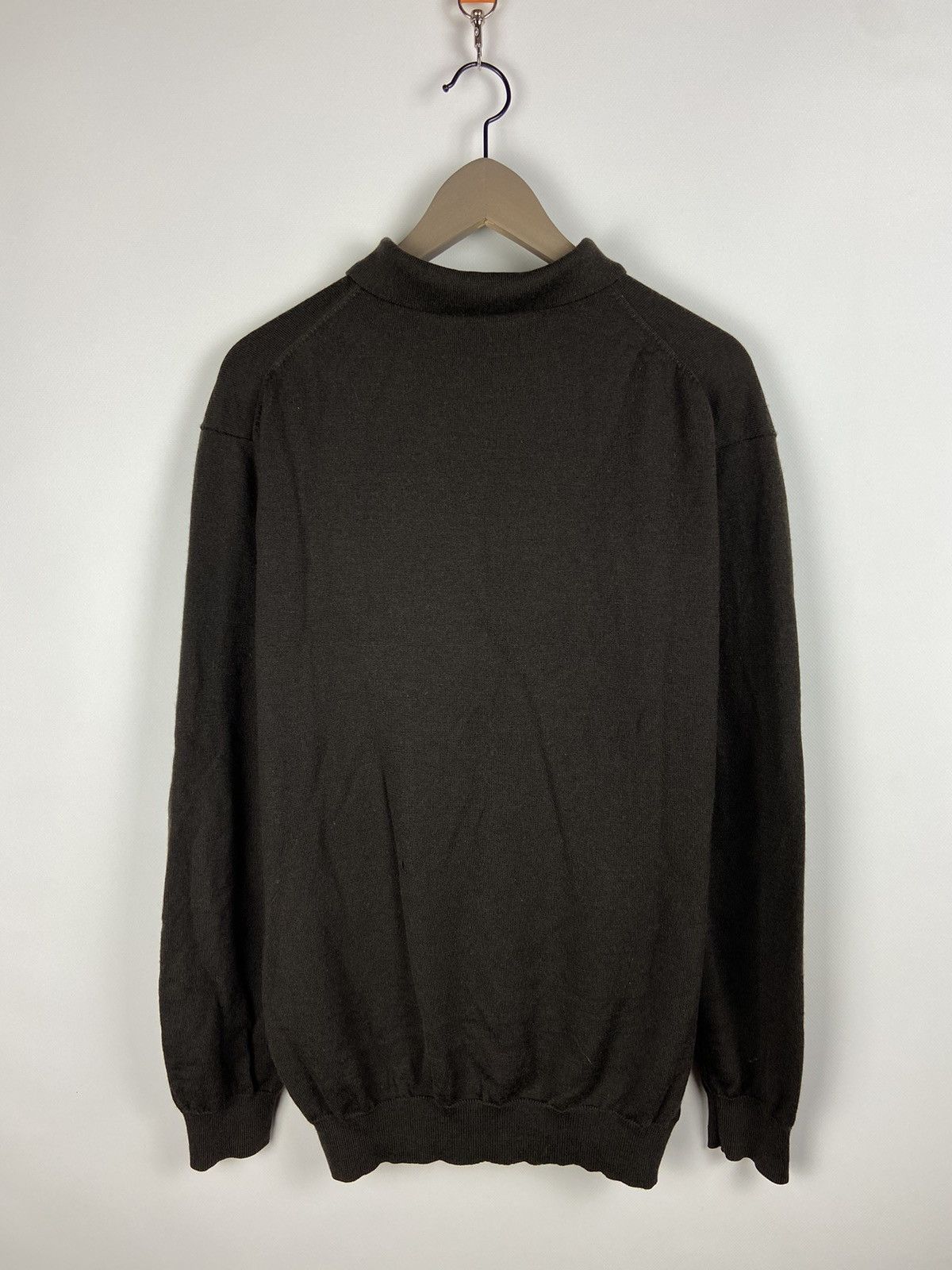 Balmain × Vintage Vintage Balmain Sweatshirt Collared Button Long Sleeve Wool Size US XL / EU 56 / 4 - 2 Thumbnail