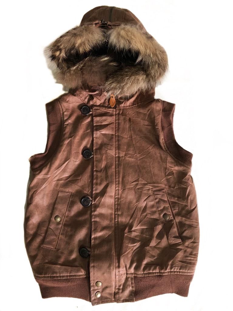 If Six Was Nine × Japanese Brand × Le Grande Bleu (L.G.B.) Jungle Cat Fur Hooded Mole Skin Sleeve less LGB style Jacket Size S / US 4 / IT 40 - 2 Thumbnail