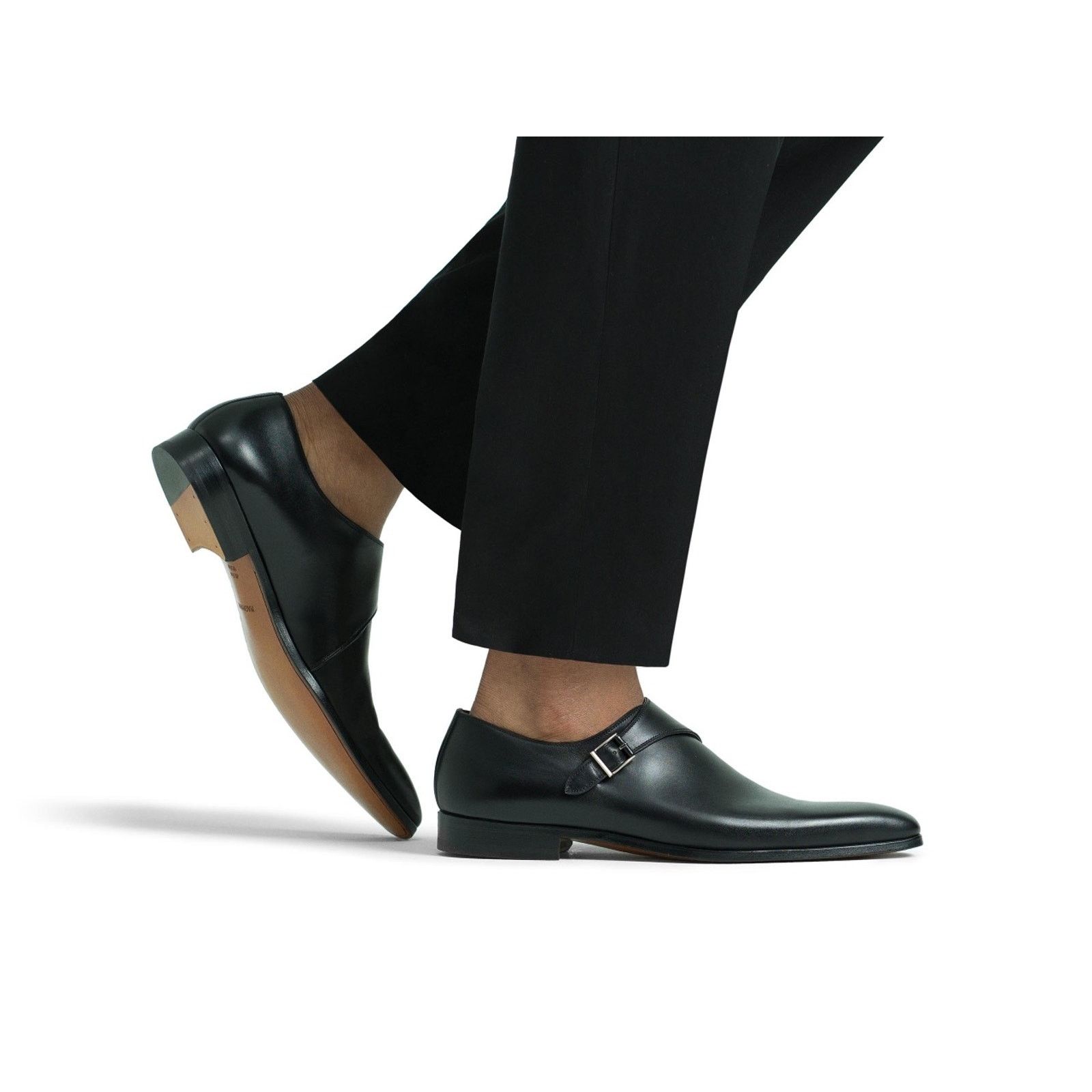 Magnanni Magnanni Efren Gray/Black Single Monk Strap Shoes sz. 7.5 us Size US 7.5 / EU 40-41 - 3 Thumbnail