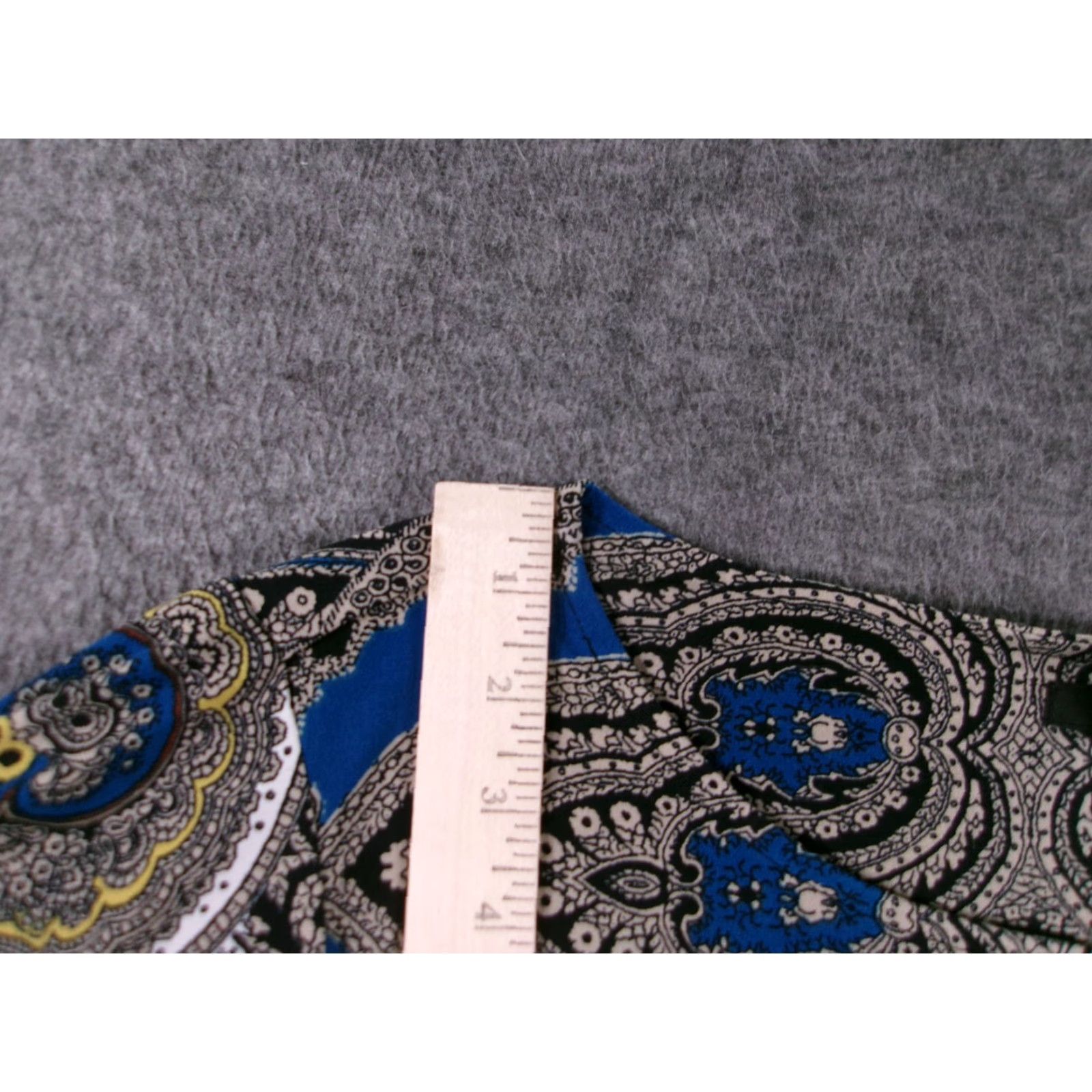 Alfani Alfani Blouse Womens XL Blue Paisley Long Sleeve Pullover Stretch Elastic Cuff Shirt Size XL / US 12-14 / IT 48-50 - 4 Thumbnail