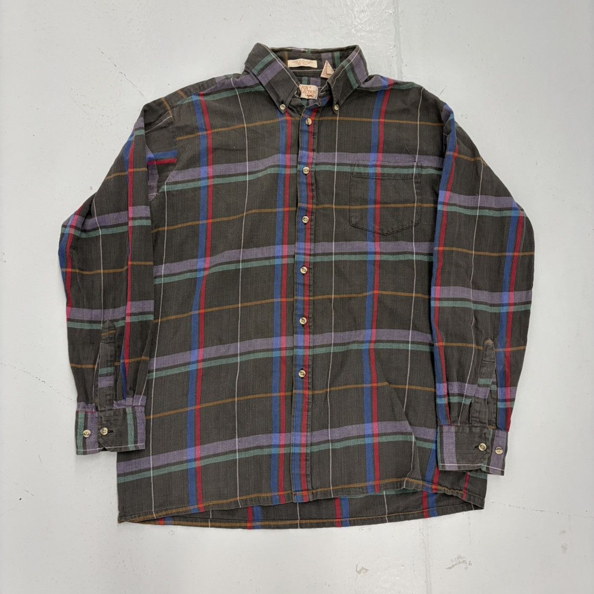 Sears Vintage 80s Sears Black Plaid Cotton Flannel Shirt Size US L / EU 52-54 / 3 - 1 Thumbnail