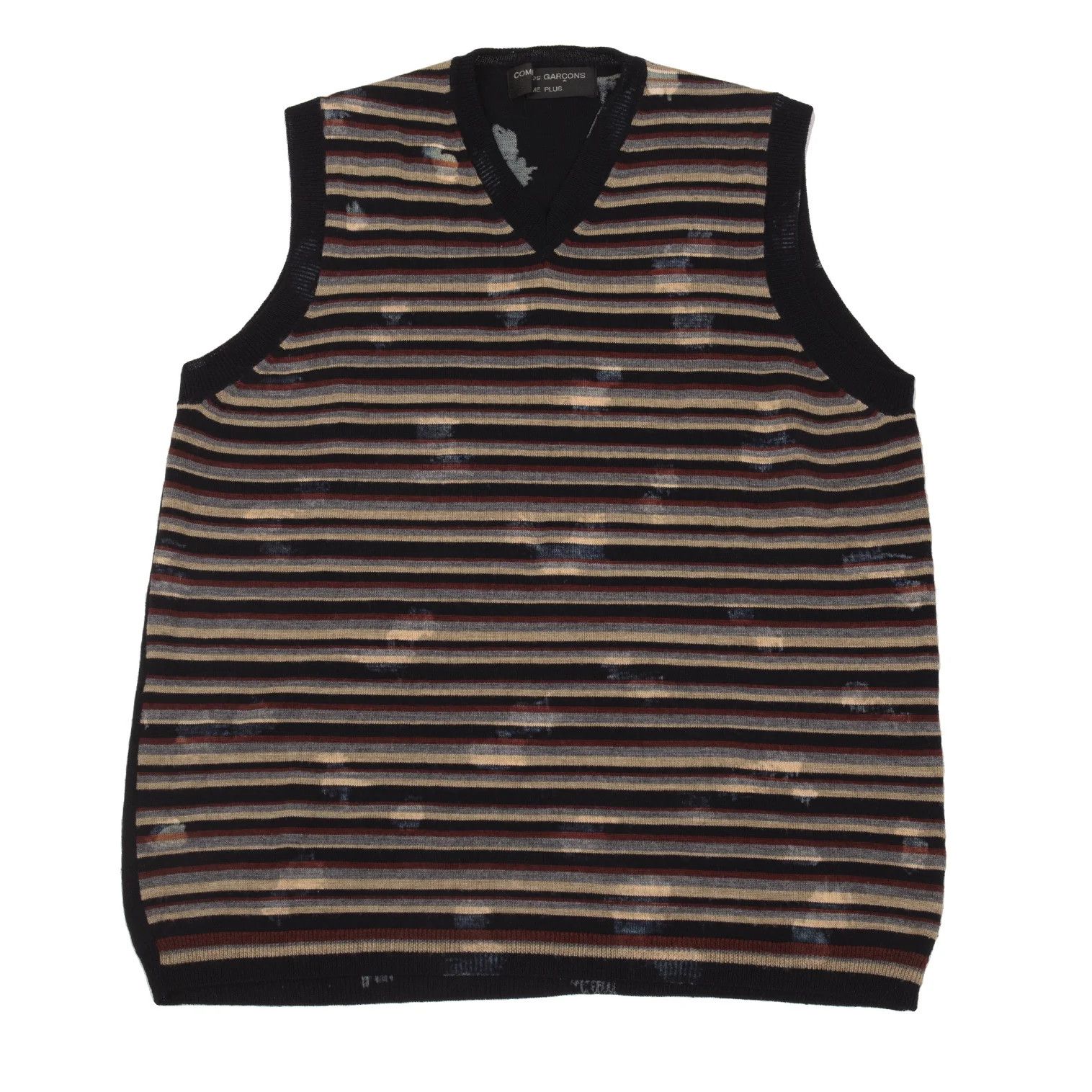 Comme des Garcons Homme Plus Bleached Stripe Knit Vest in Navy and Other Colors Size US M / EU 48-50 / 2 - 1 Thumbnail