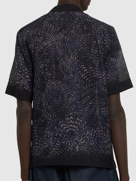 Dries Van Noten o1lsvrm0425 Short Sleeve Shirt in Navy Size US M / EU 48-50 / 2 - 3 Thumbnail
