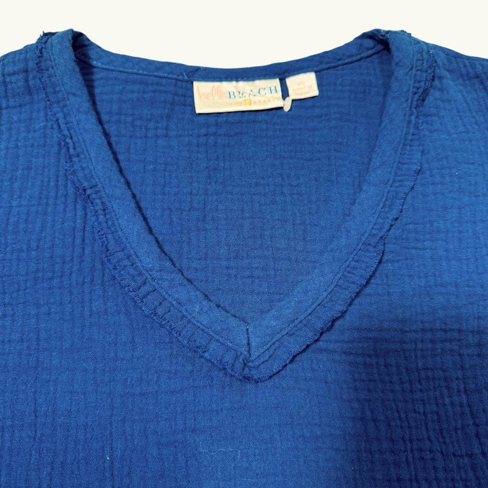 Other New Belle Beach by Kim Gravel Gauze V-Neck Nautical Navy Co Size XS / US 0-2 / IT 36-38 - 7 Thumbnail