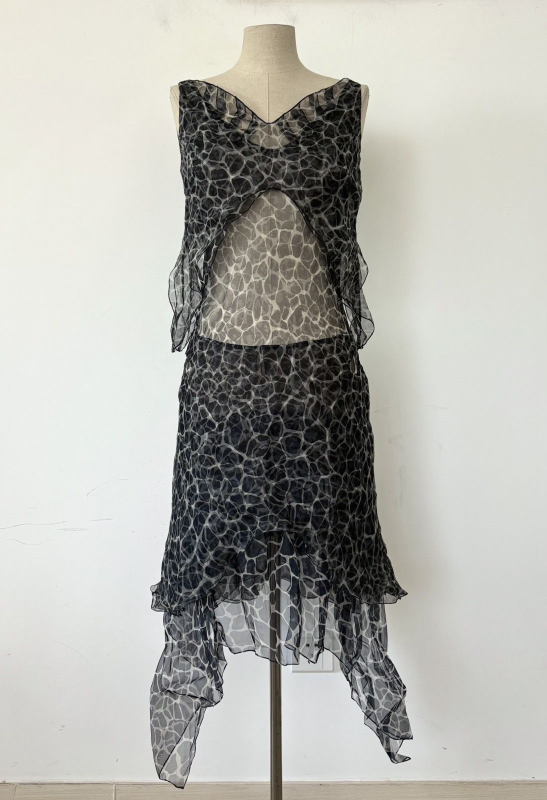 Helmut Lang 2002ss 3D cell print silk layered dress Size S / US 4 / IT 40 - 2 Thumbnail