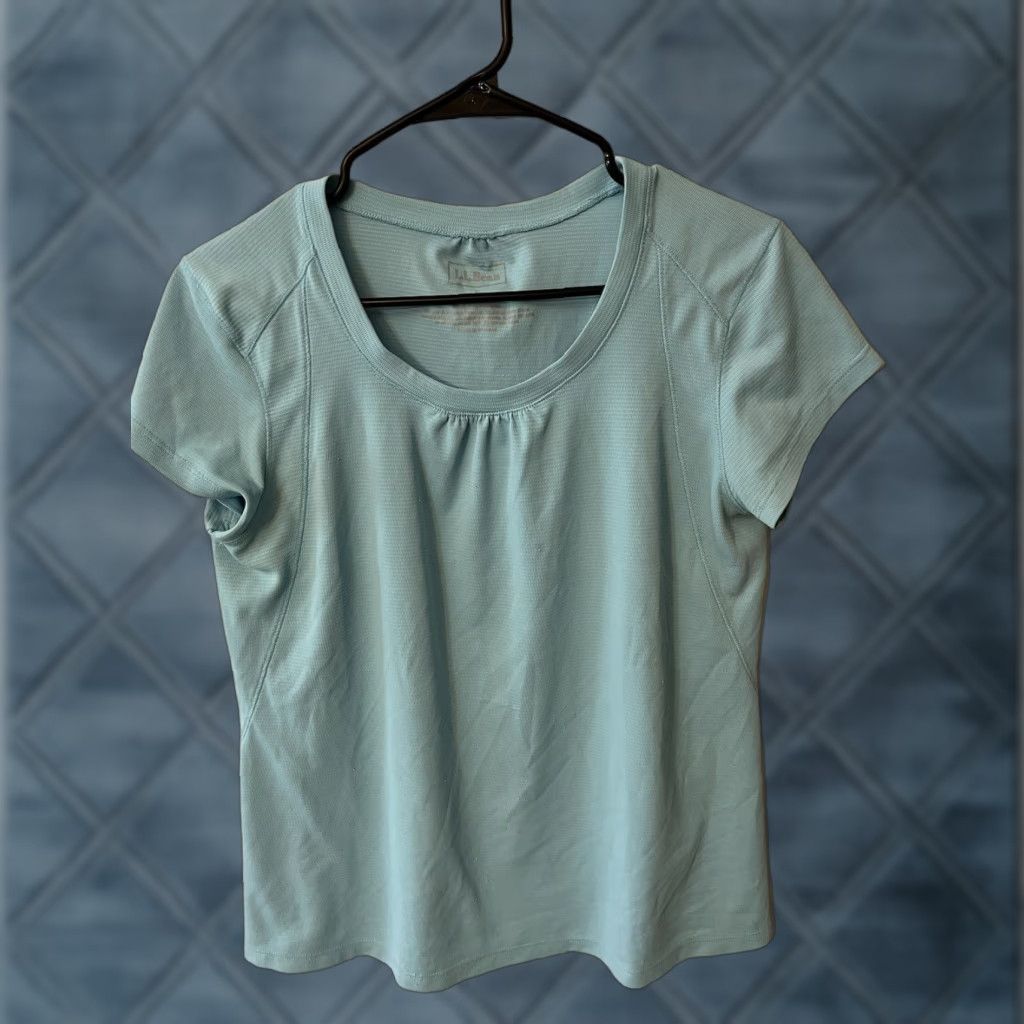 Vintage L.L. Bean Women’s Athletic Top Large Light Blue Polyester Size L / US 10 / IT 46 - 1 Thumbnail