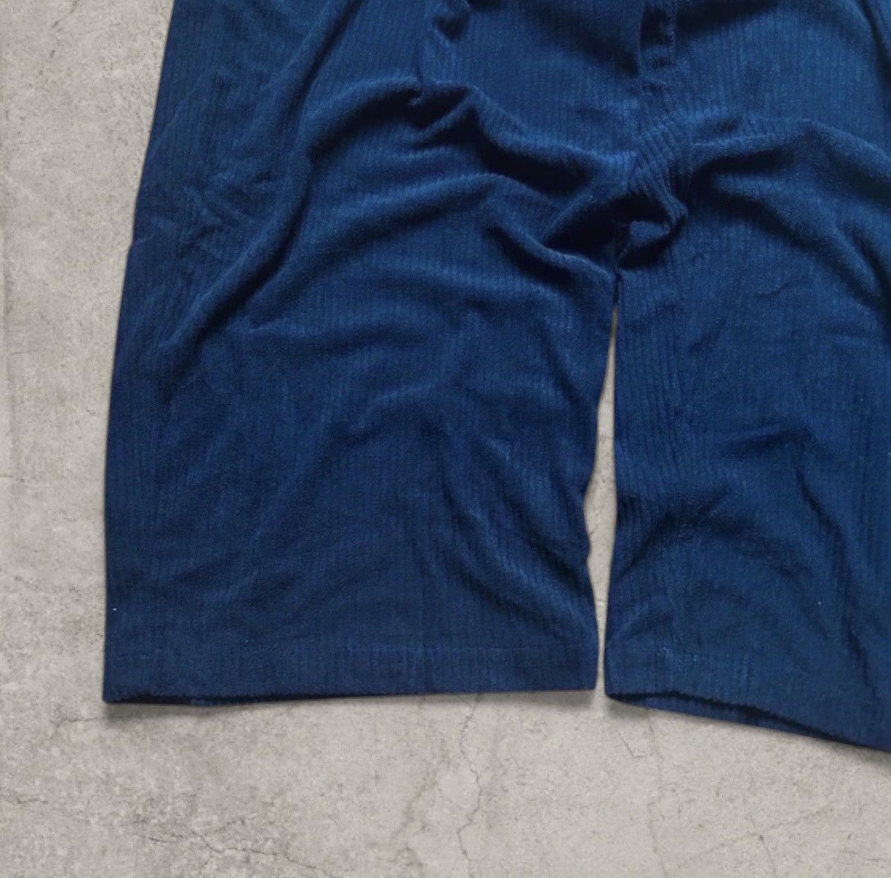 Japanese Brand Super baggy wide leg corduroy trousers joggers in blue. L. Size US 34 / EU 50 - 2 Thumbnail