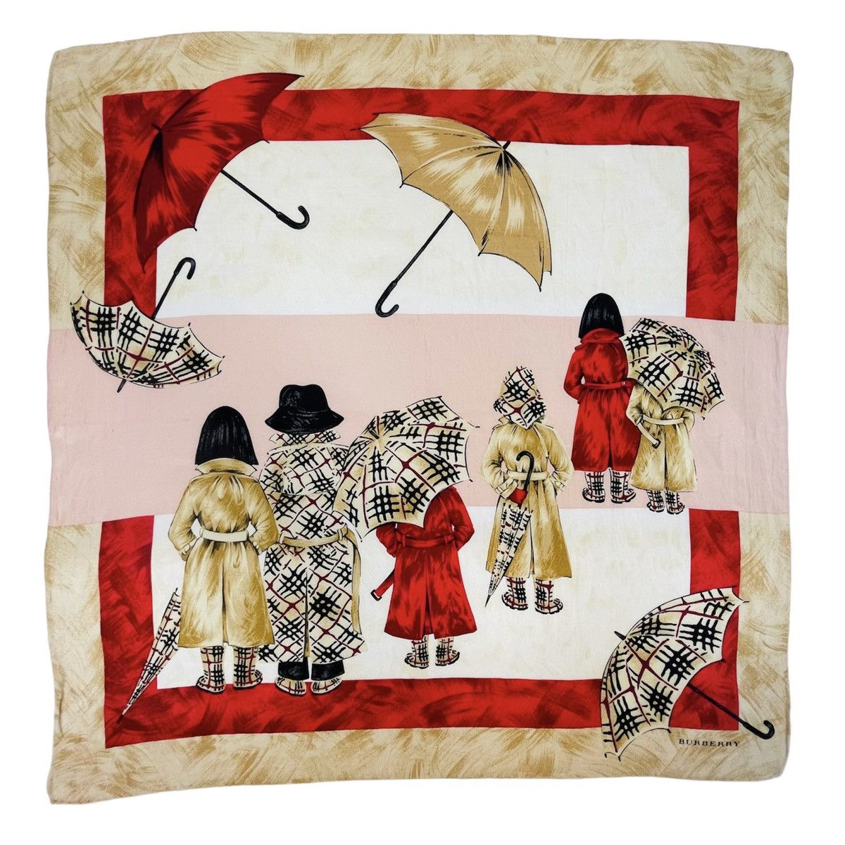 image of Burberry Design Bandana Handkerchief Neckerchief Scarf in Beige, Men's
