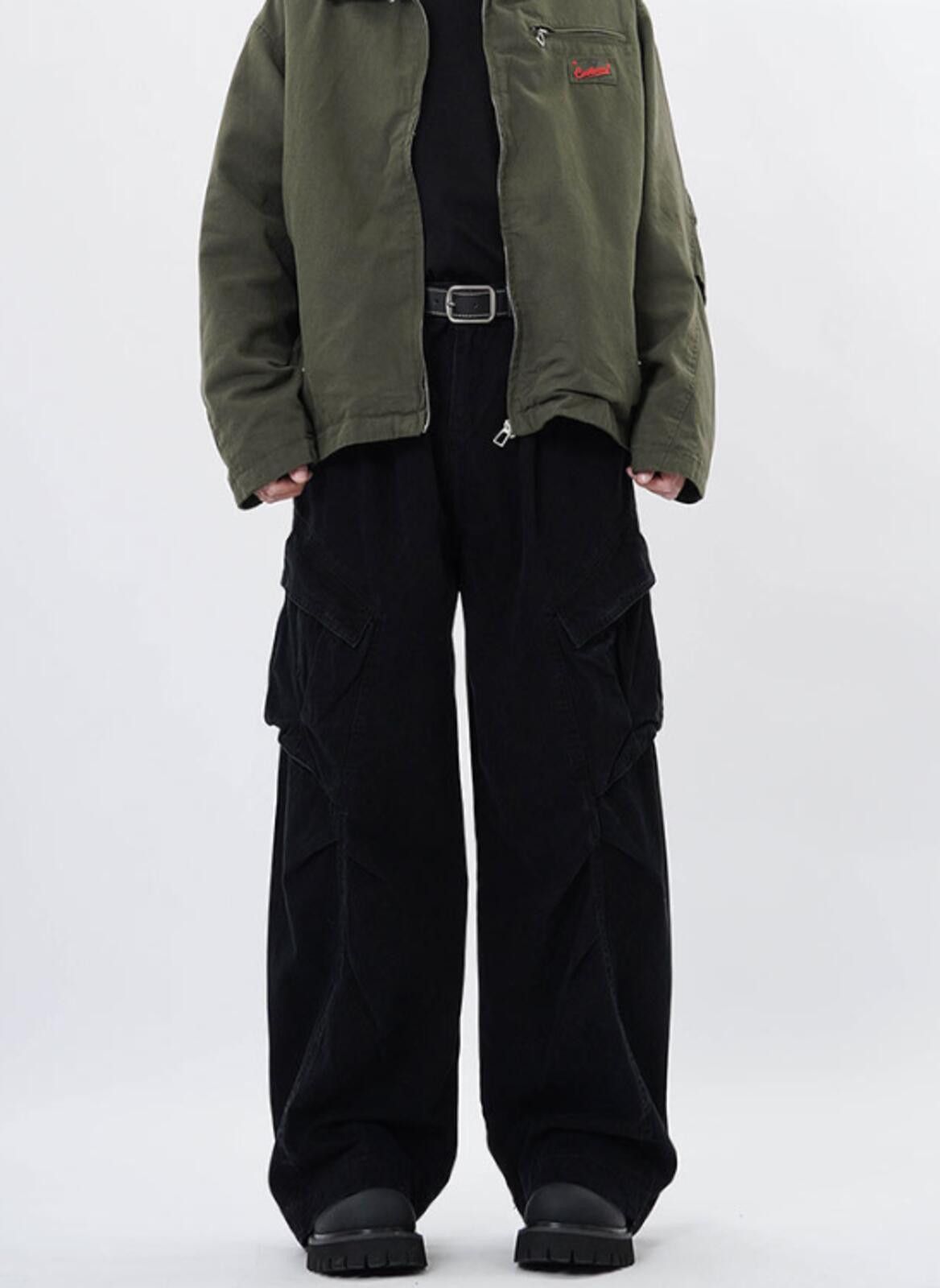 Other Black Cotton Baggy Cargo Pants, Utility Workwear Pants Size US 30 / EU 46 - 3 Thumbnail