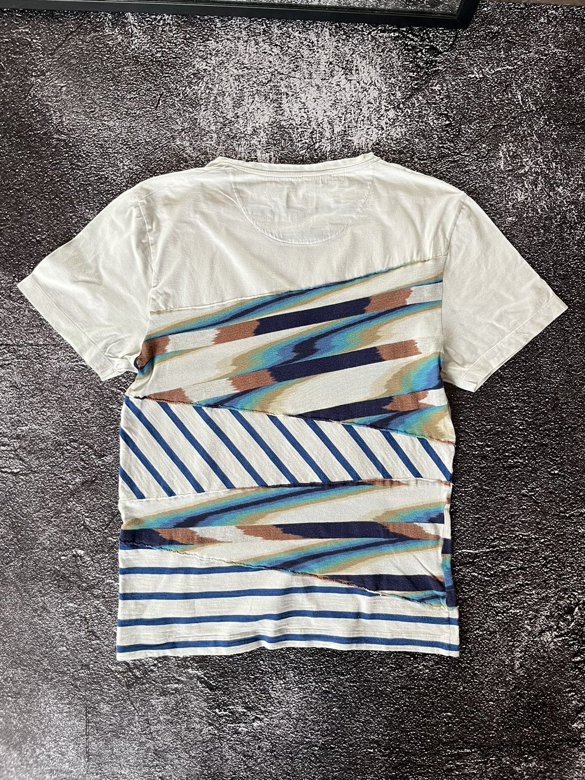 Missoni MISSONI Asymmetric Striped White T Shirt L Tee Size US L / EU 52-54 / 3 - 2 Thumbnail