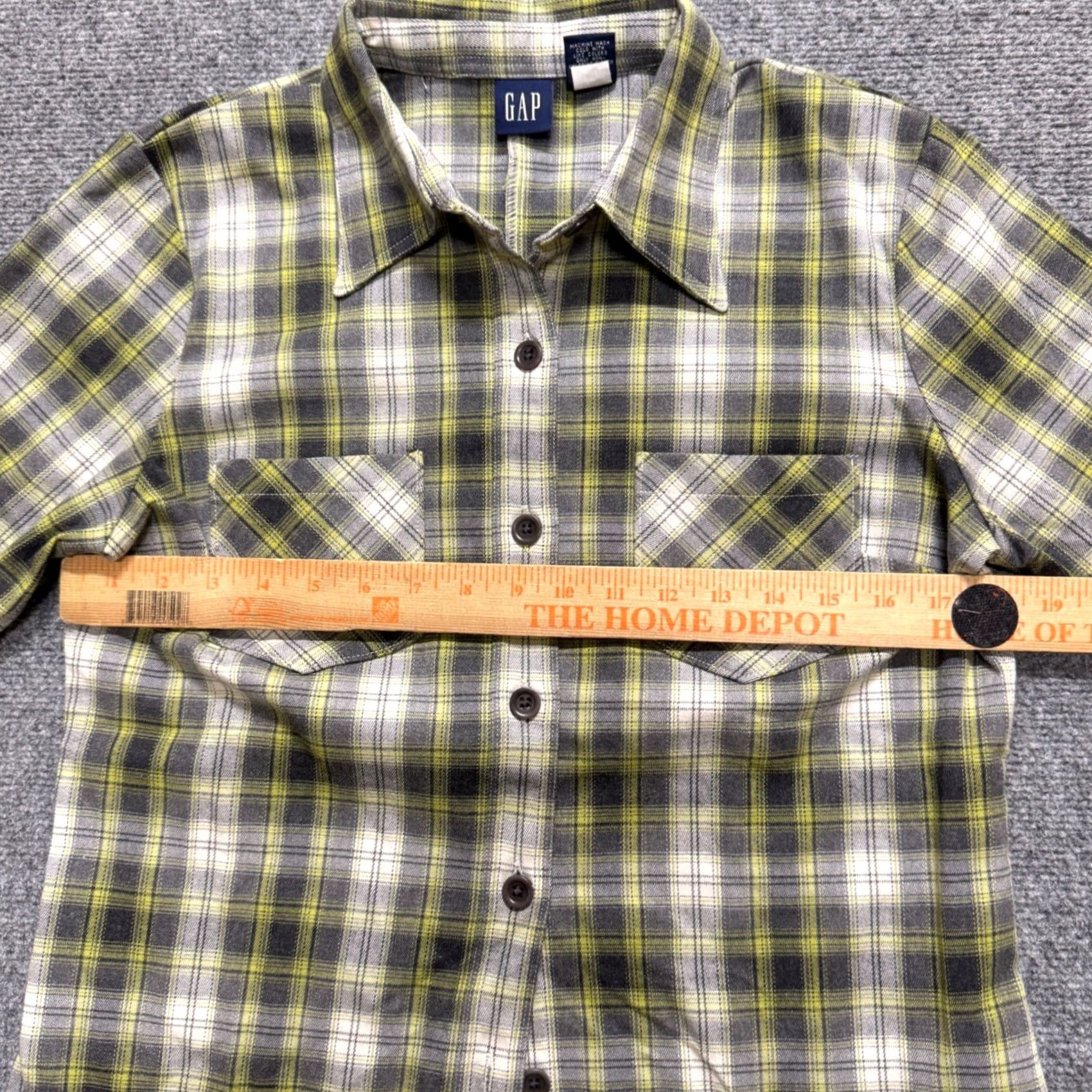 Gap VINTAGE Gap Plaid Flannel Shirt Womens M Long-sleeve Green Striped 90s Y2K Mens Womens Size M / US 6-8 / IT 42-44 - 6 Thumbnail