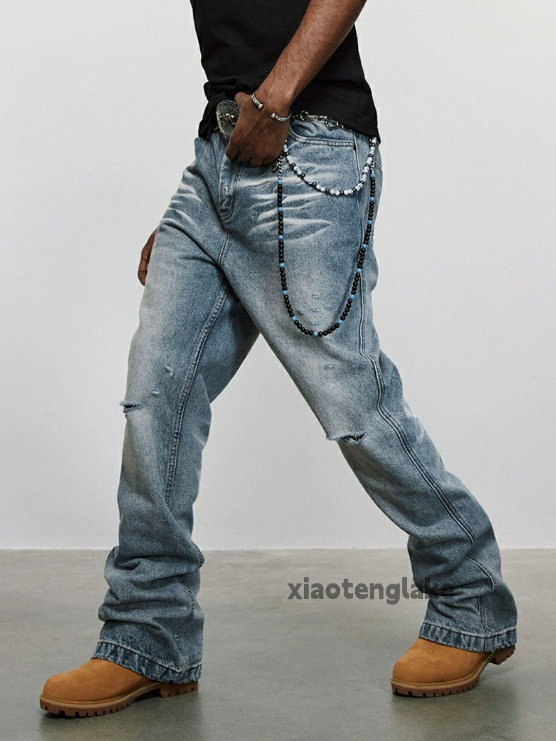 Jean × Vintage washed faded cleanfit yuppie bootcut damaged jeans Size US 36 / EU 52 - 1 Thumbnail