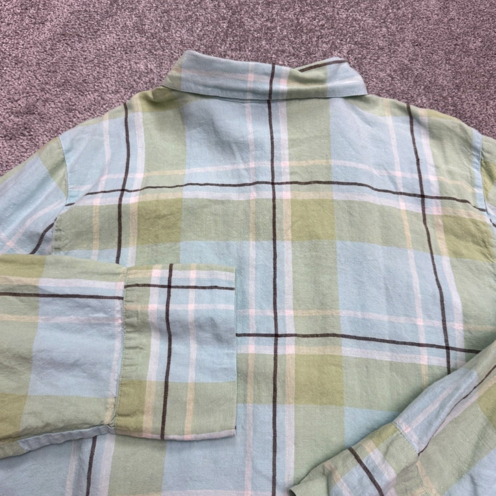 Charter Club Charter Club Shirt Womens Plus 16W Linen Button-Up Plaid Multicolor Casual Top Size XXL / US 16-18 / IT 52-54 - 5 Thumbnail