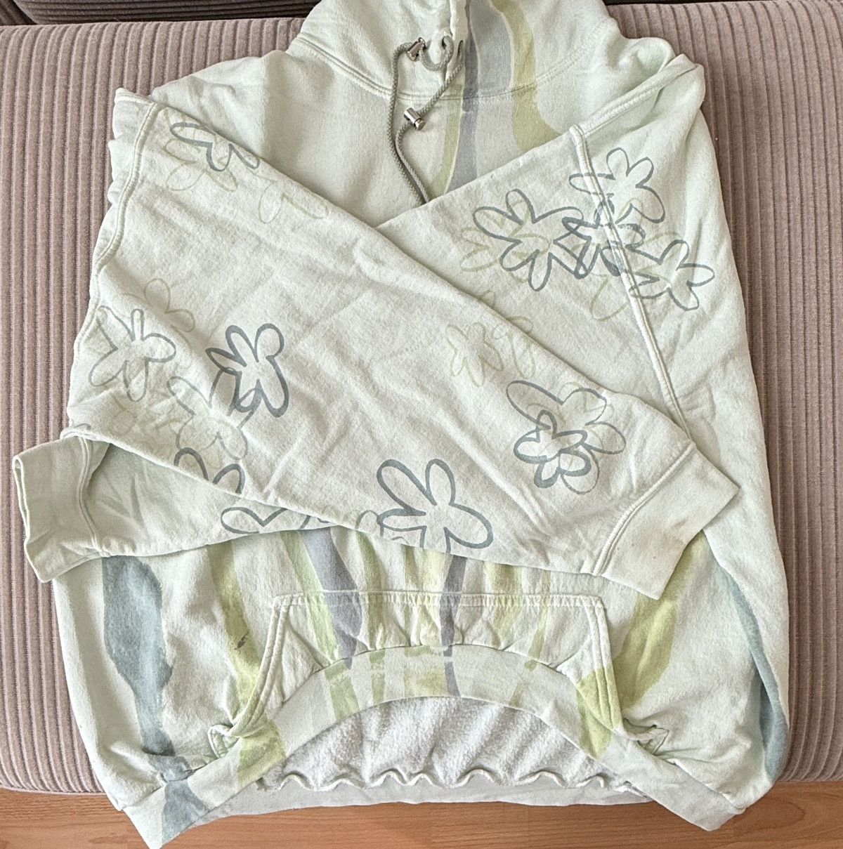 Collina Strada Green Flower Hoodie Size L / US 10 / IT 46 - 7 Thumbnail