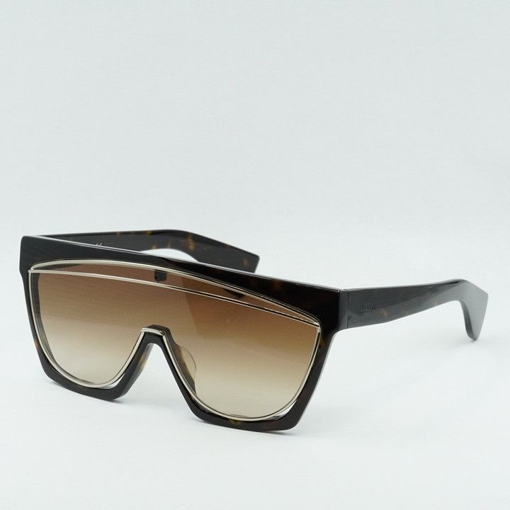 Loewe Loewe LW40012F 52F Sunglasses Dark Havana Shield Frame Size ONE SIZE - 1 Thumbnail