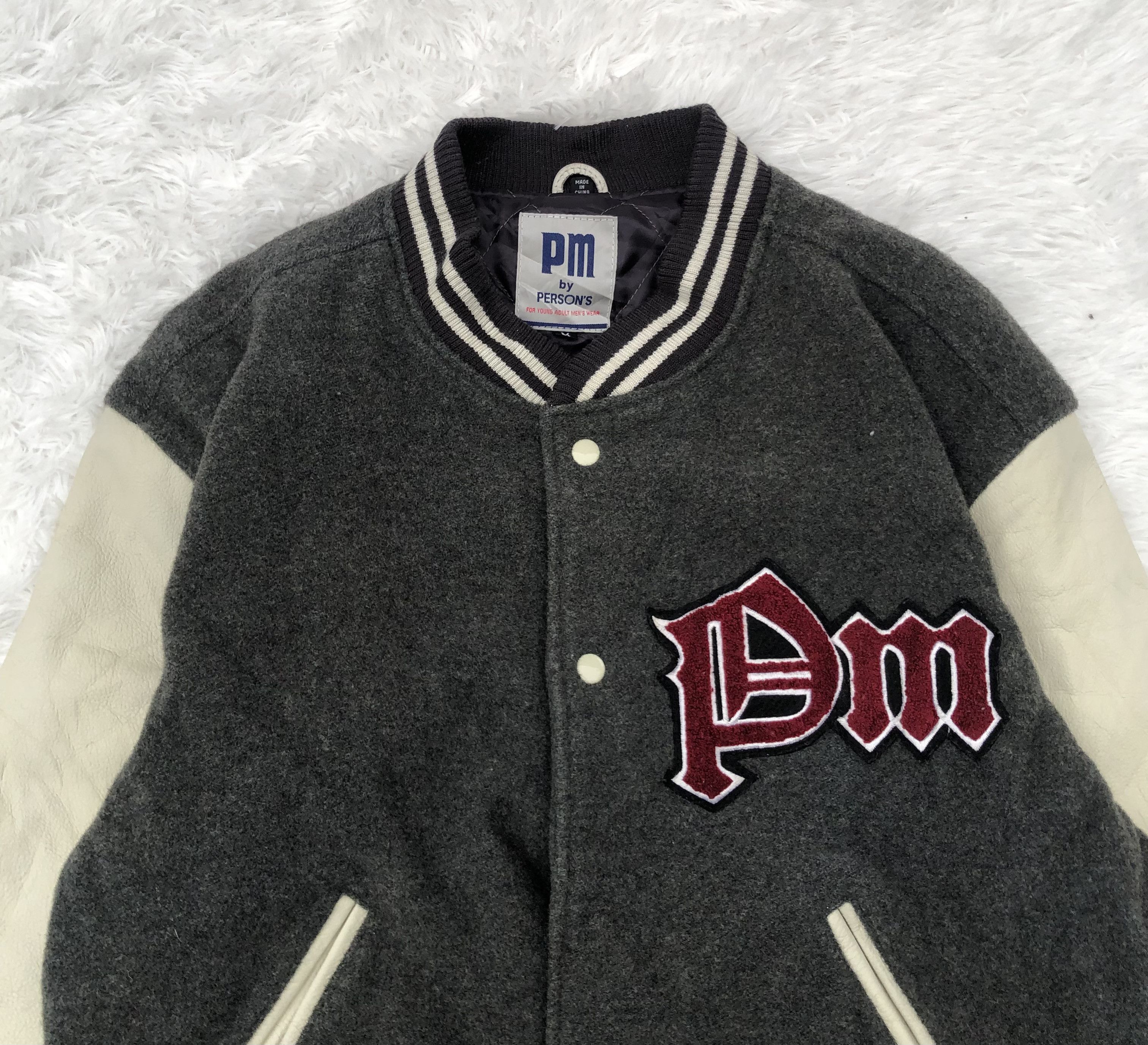 PERSON'S Mohair Wool Sleeve Leather varsity jacket Size US M / EU 48-50 / 2 - 3 Thumbnail