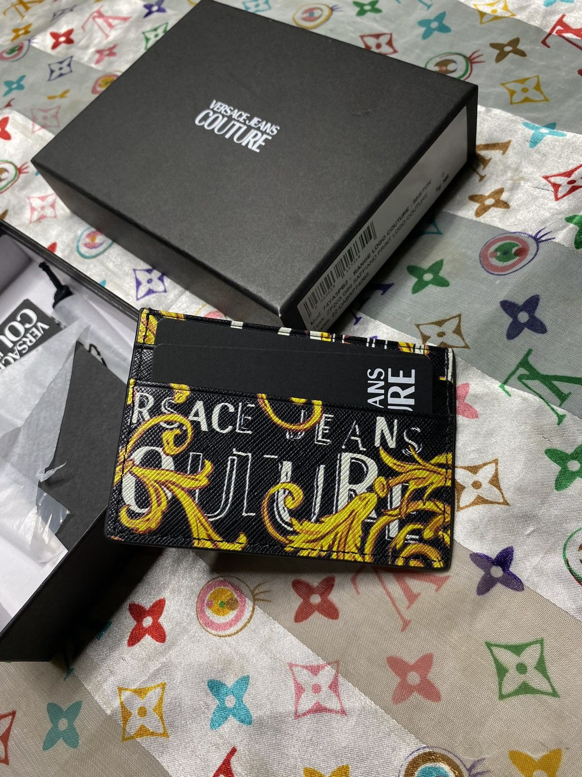 Versace Versace Monogram Card Holder Black Versace Logo Wallet New Size ONE SIZE - 3 Thumbnail