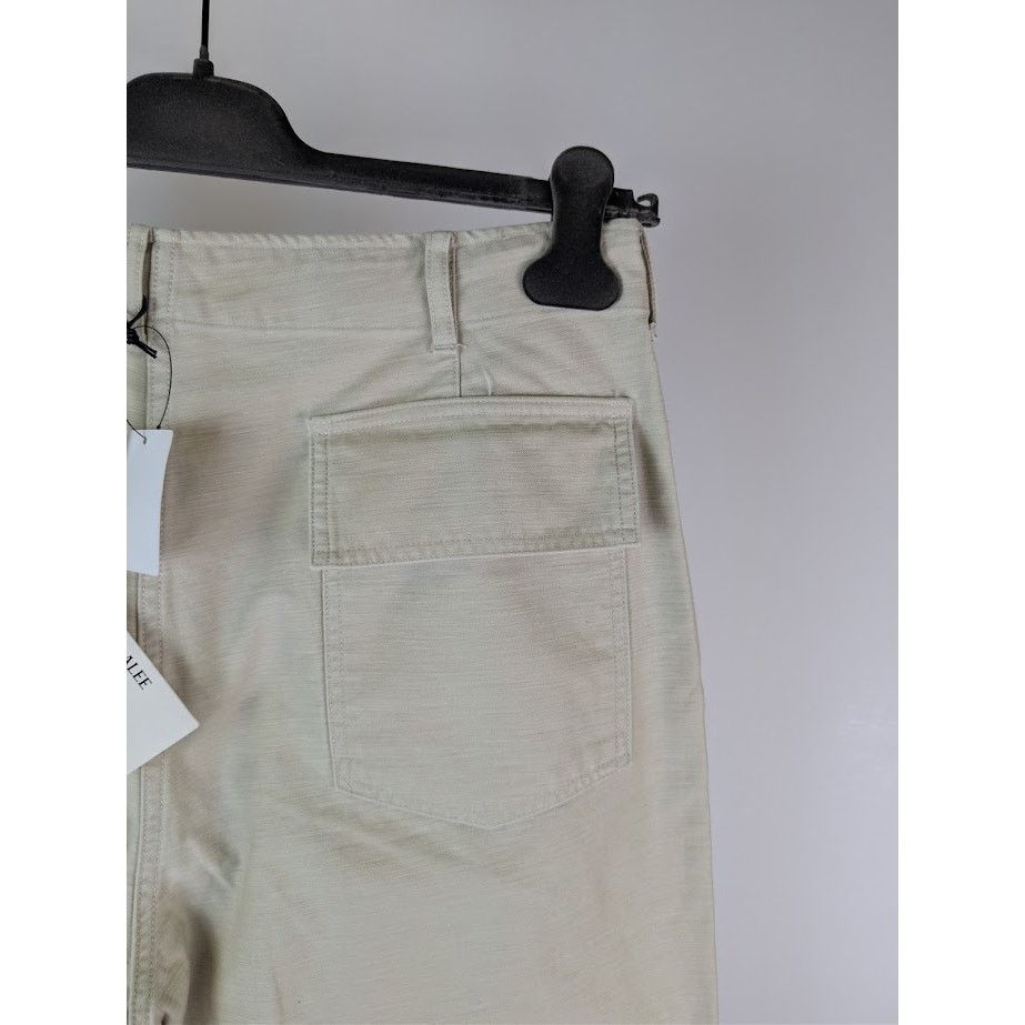 Auralee o1rshd1 Washed Baggy Satin Bleached Baker Pant in Dust Ivory Size US 36 / EU 52 - 15 Thumbnail