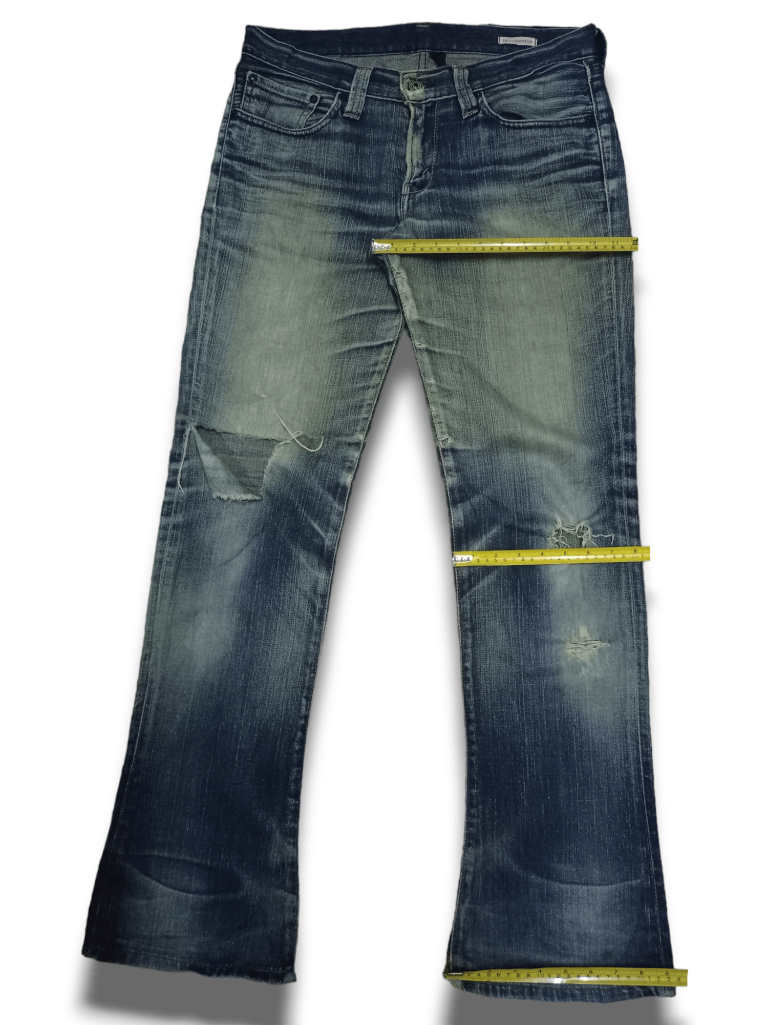 Levi's × Levi's Vintage Clothing Vintage 90s Levis 517 Mud Wash Distressed Flare Jeans 34x32 Size US 34 / EU 50 - 11 Thumbnail