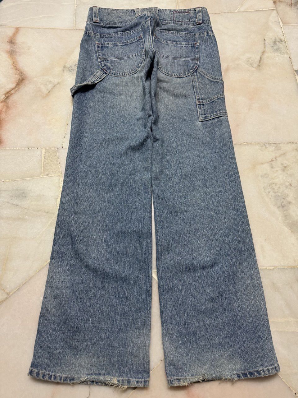 Vintage 💥Sick💥90s style Japanese Mudwash Carpenter Pants Baggy Flare Size US 28 / EU 44 - 2 Thumbnail