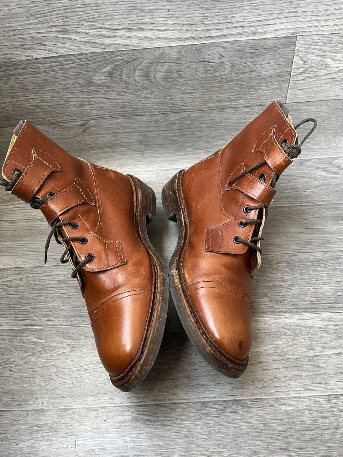Tricker's Trickers combat bivkle brown leather gun boots uk 9.5 Size US 10.5 / EU 43-44 - 7 Thumbnail