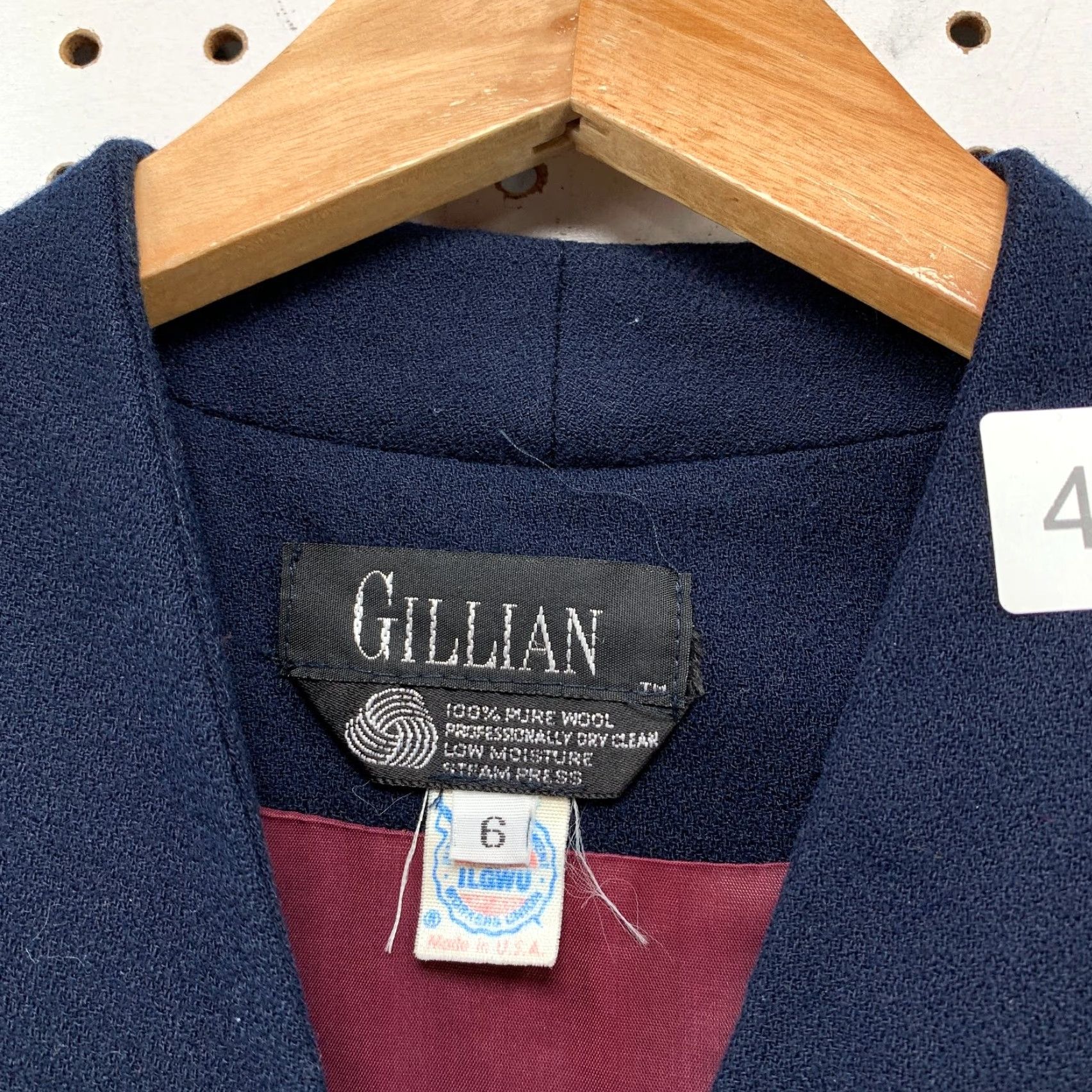 Vintage VINTAGE Gillian Blazer Coat Wool Dress Womens Size 6 Navy Blue Gold Button ILGWU Blazer Jacket Size M / US 6-8 / IT 42-44 - 4 Thumbnail